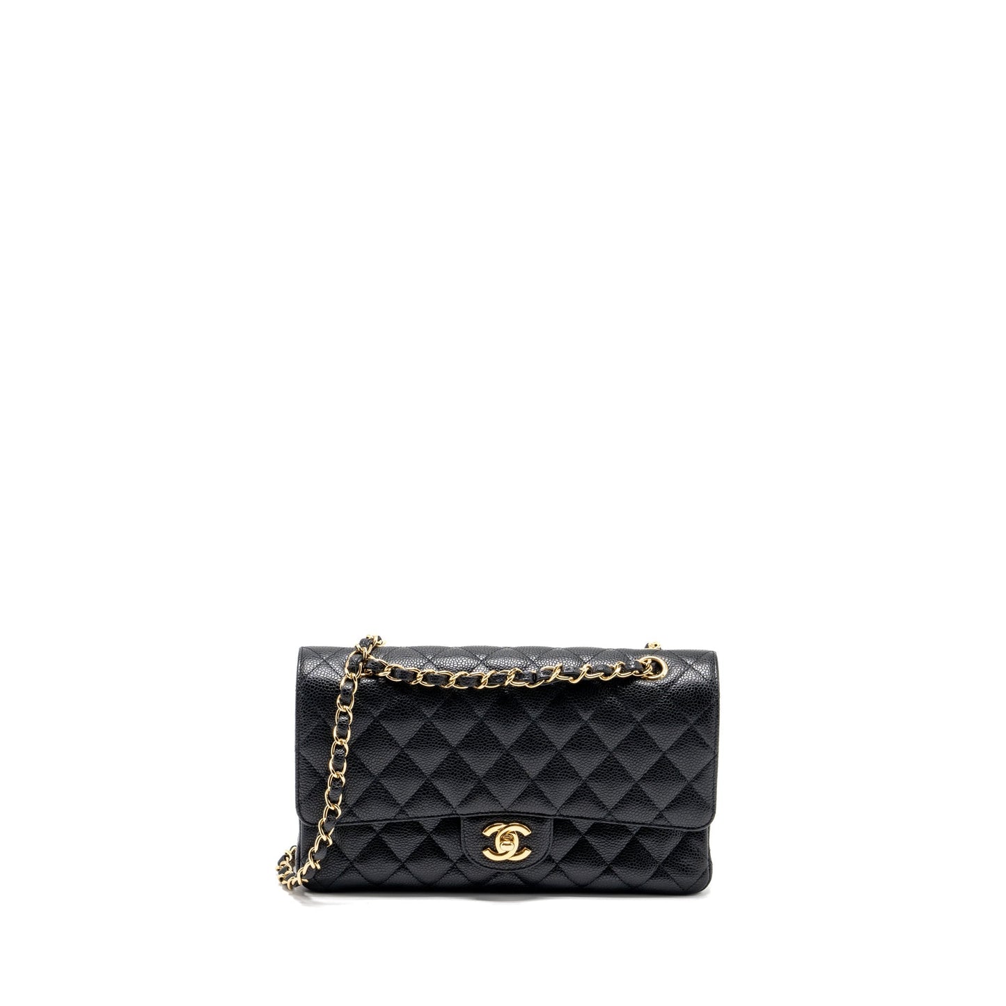 Chanel classic double flap caviar GHW Black Shoulder Bag Ghw 21