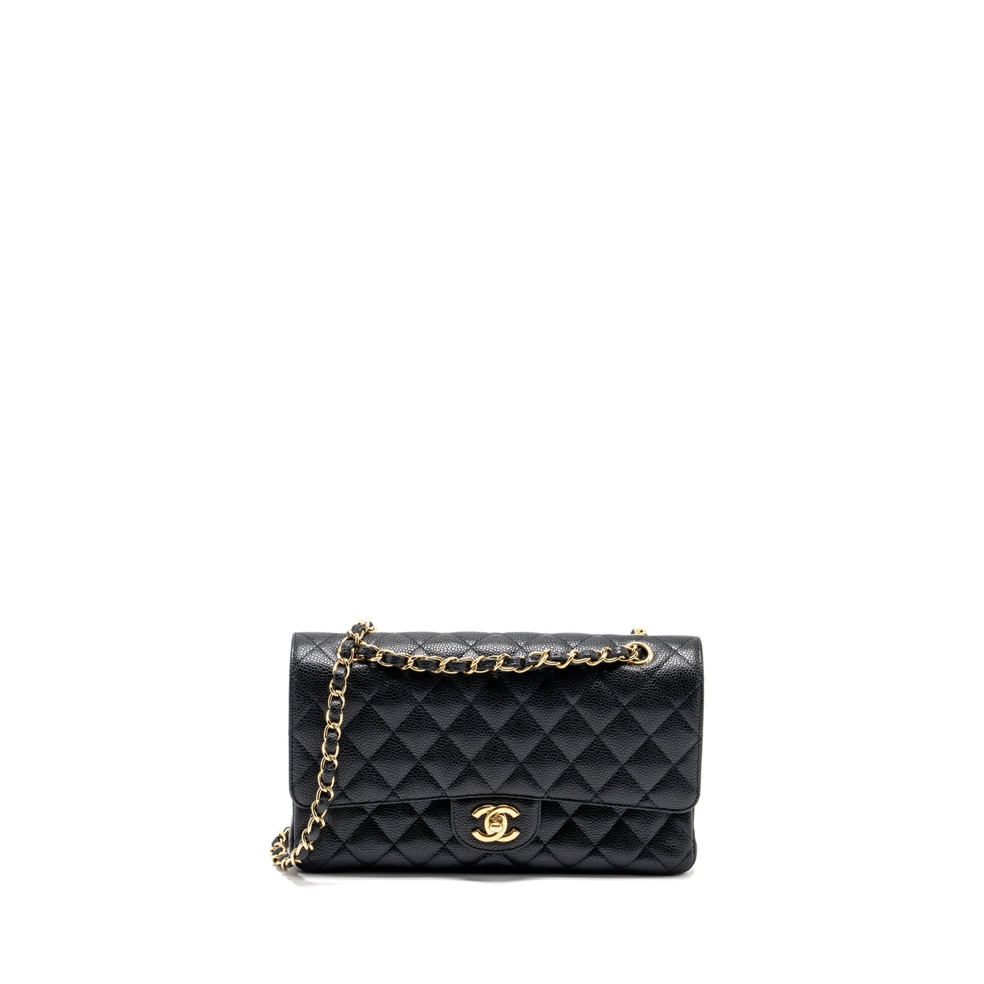 Chanel classic double flap caviar GHW Black Shoulder Bag Ghw 21
