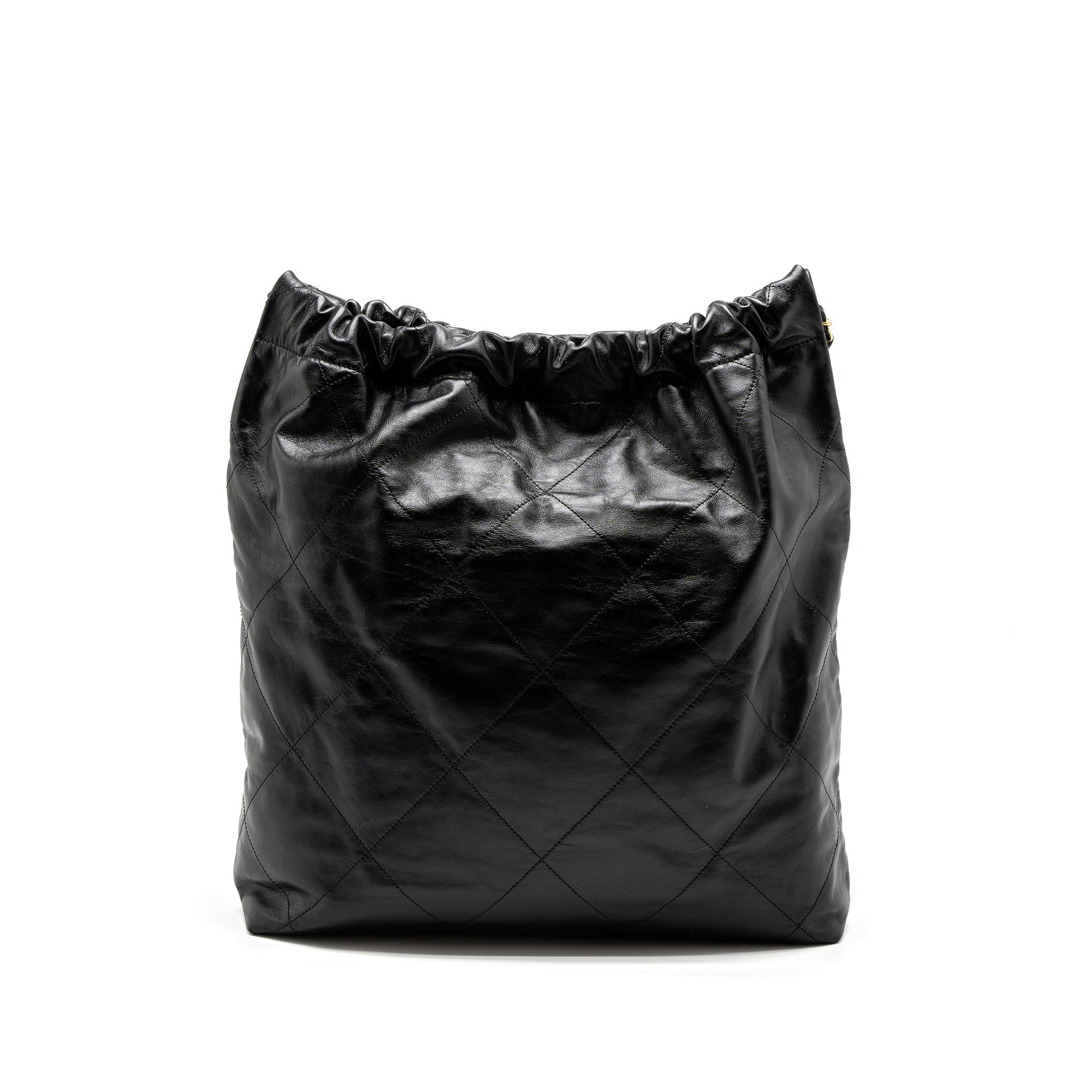 Chanel 22 Shiny Calfskin GHW Microchip Black Handbag 4