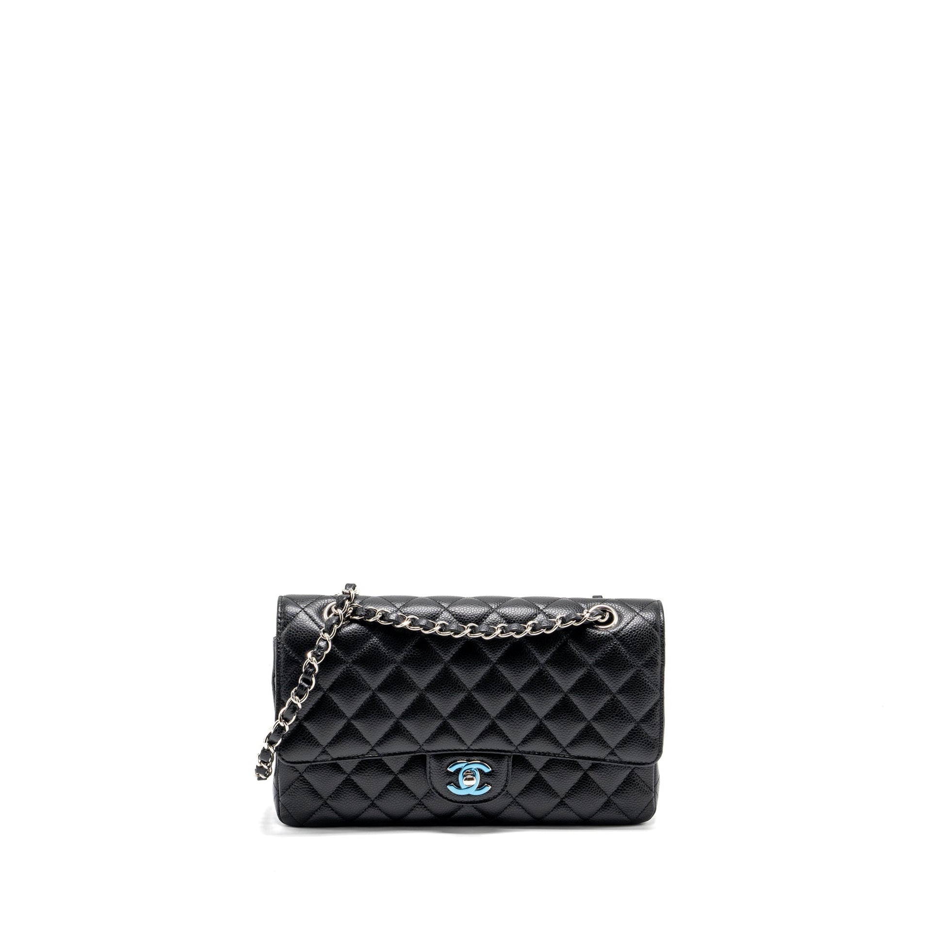 Chanel classic double flap Caviar SHW Black Shoulder Bag Shw 7