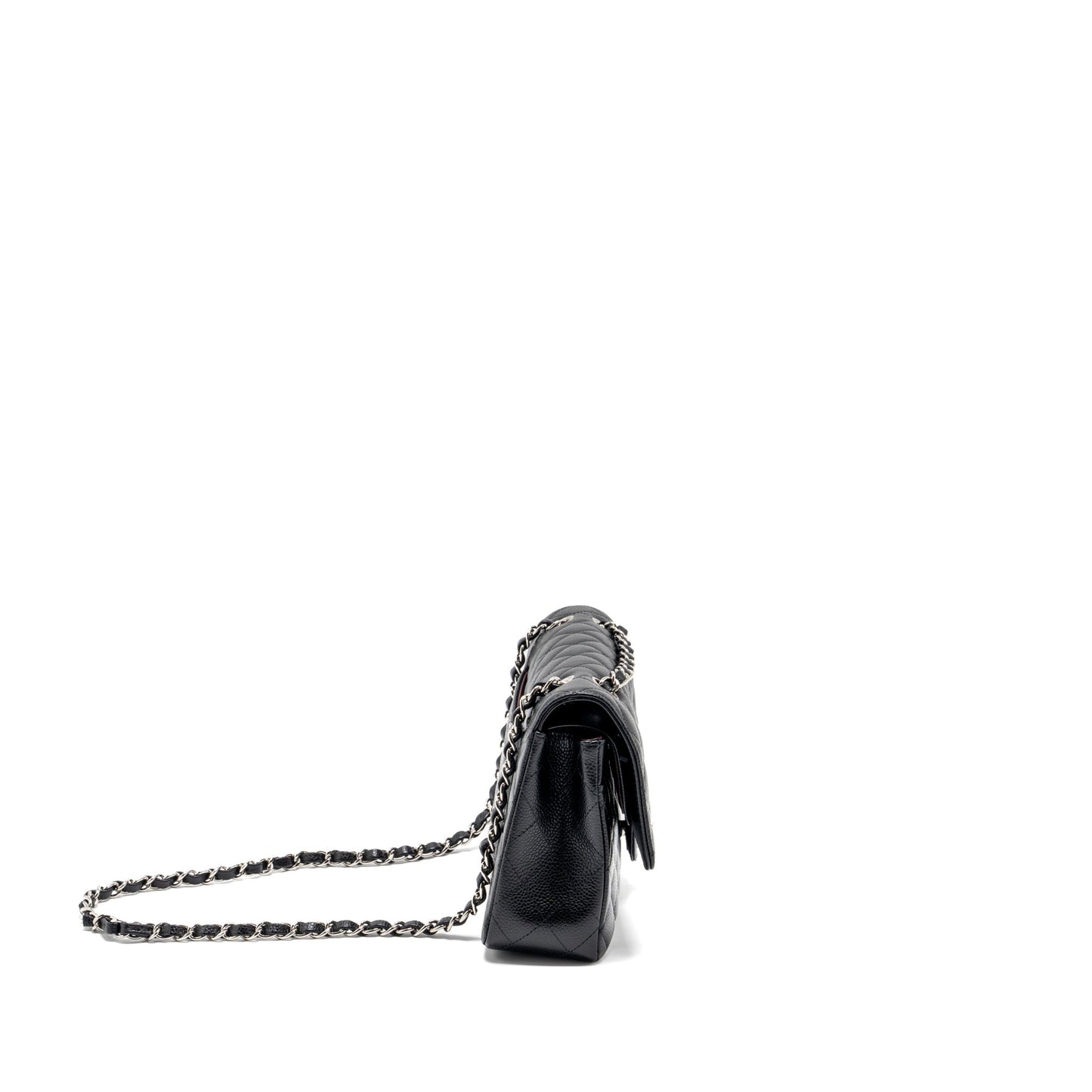 Chanel classic double flap Caviar SHW Black Shoulder Bag Shw 7