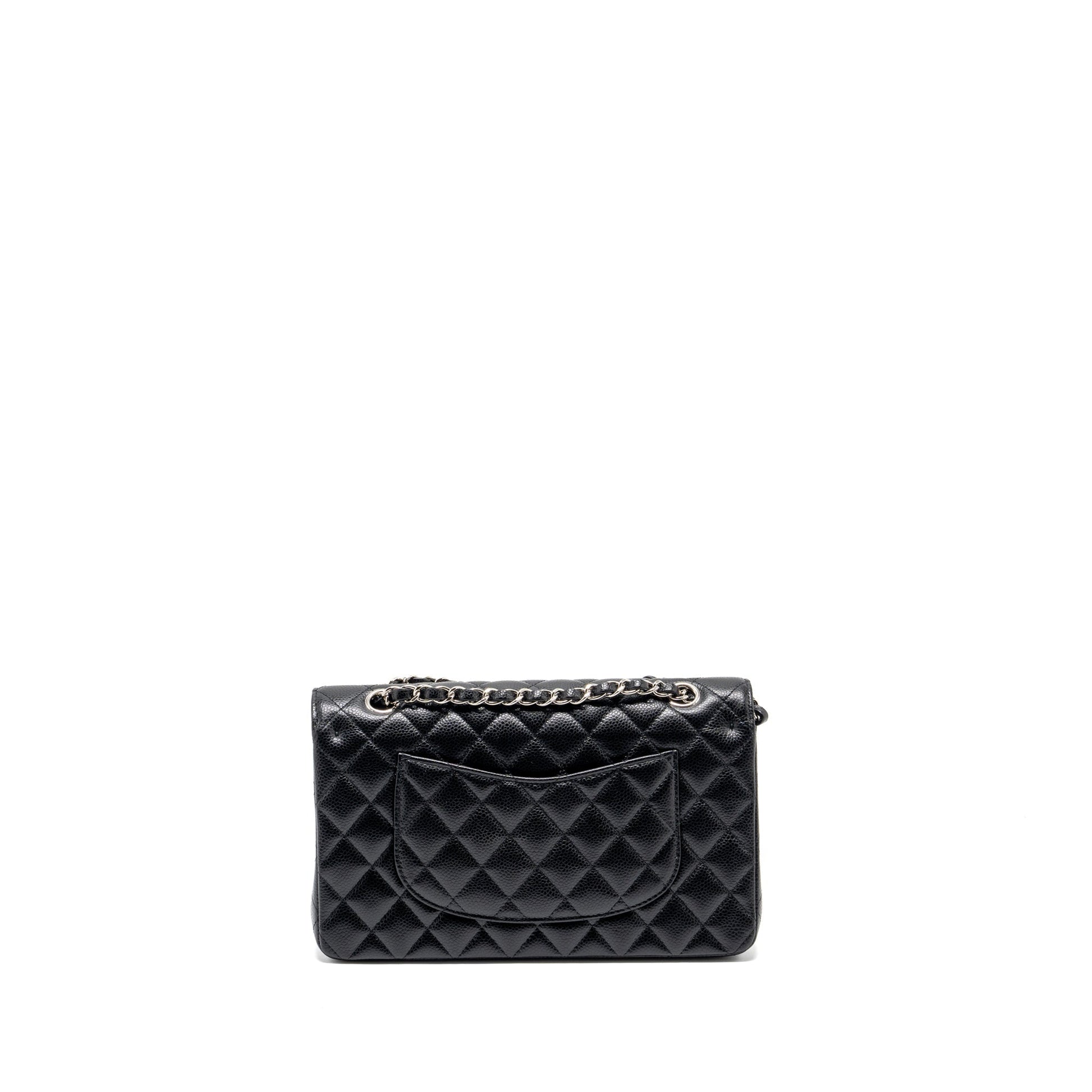 Chanel classic double flap Caviar SHW Black Shoulder Bag Shw 7
