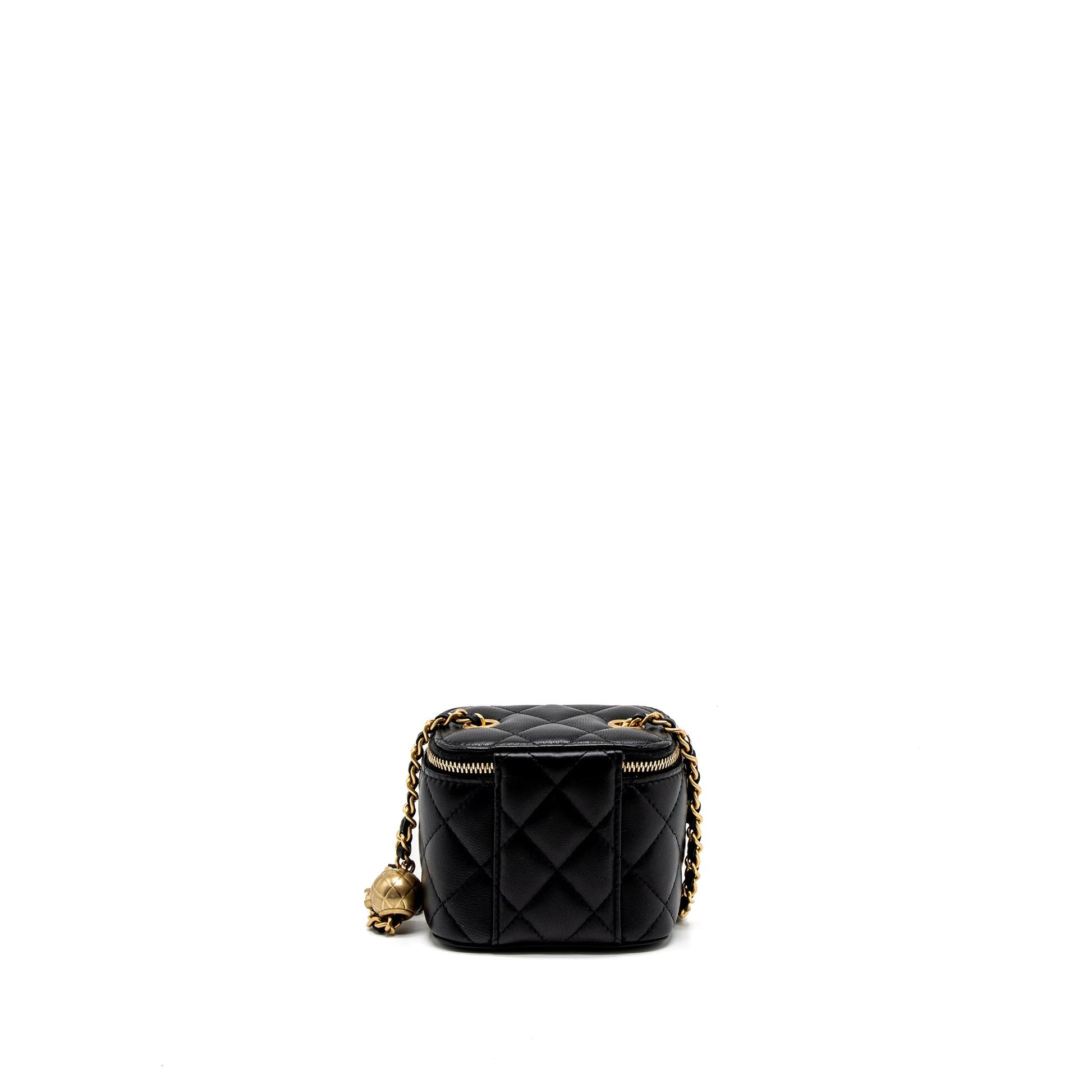 Chanel Pearl Crush Vanity Lambskin GHW Black Mini Bag Ghw 2