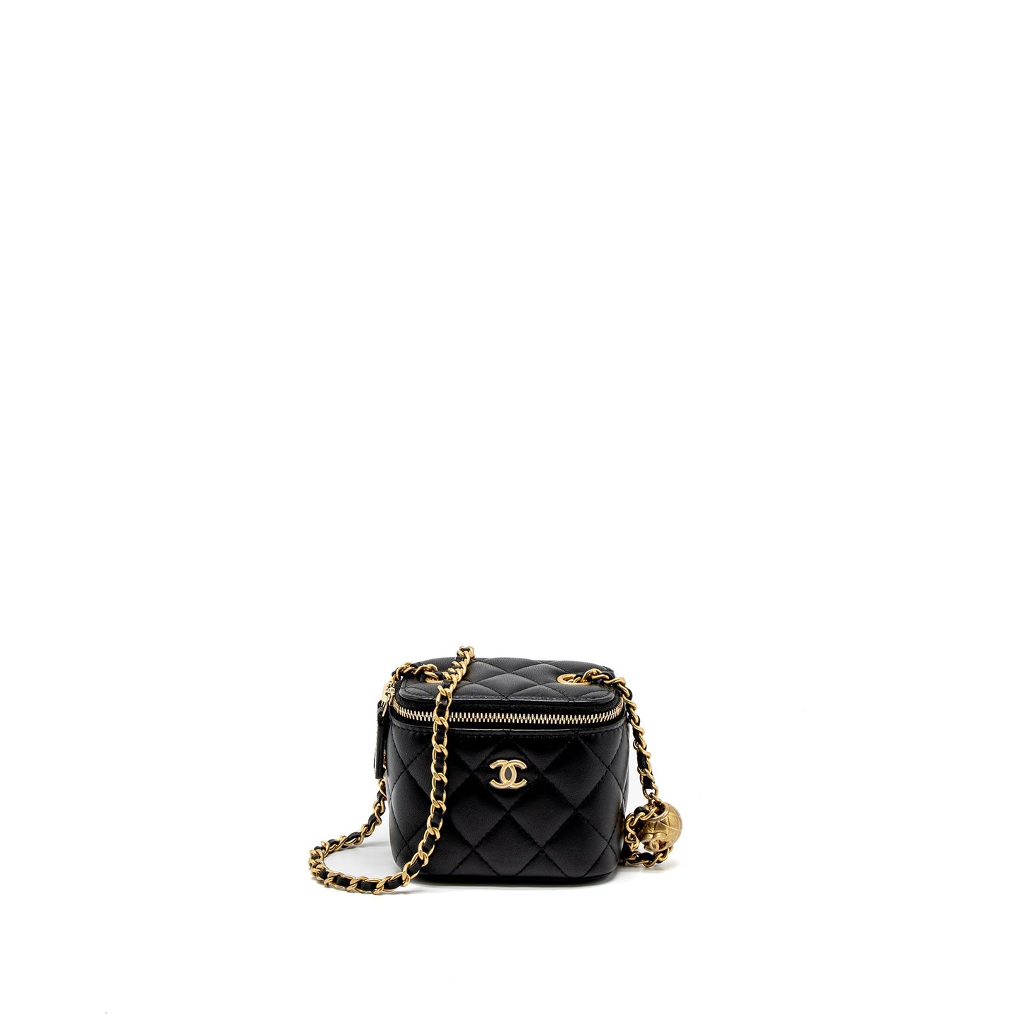 Chanel Pearl Crush Vanity Lambskin GHW Black Mini Bag Ghw 2