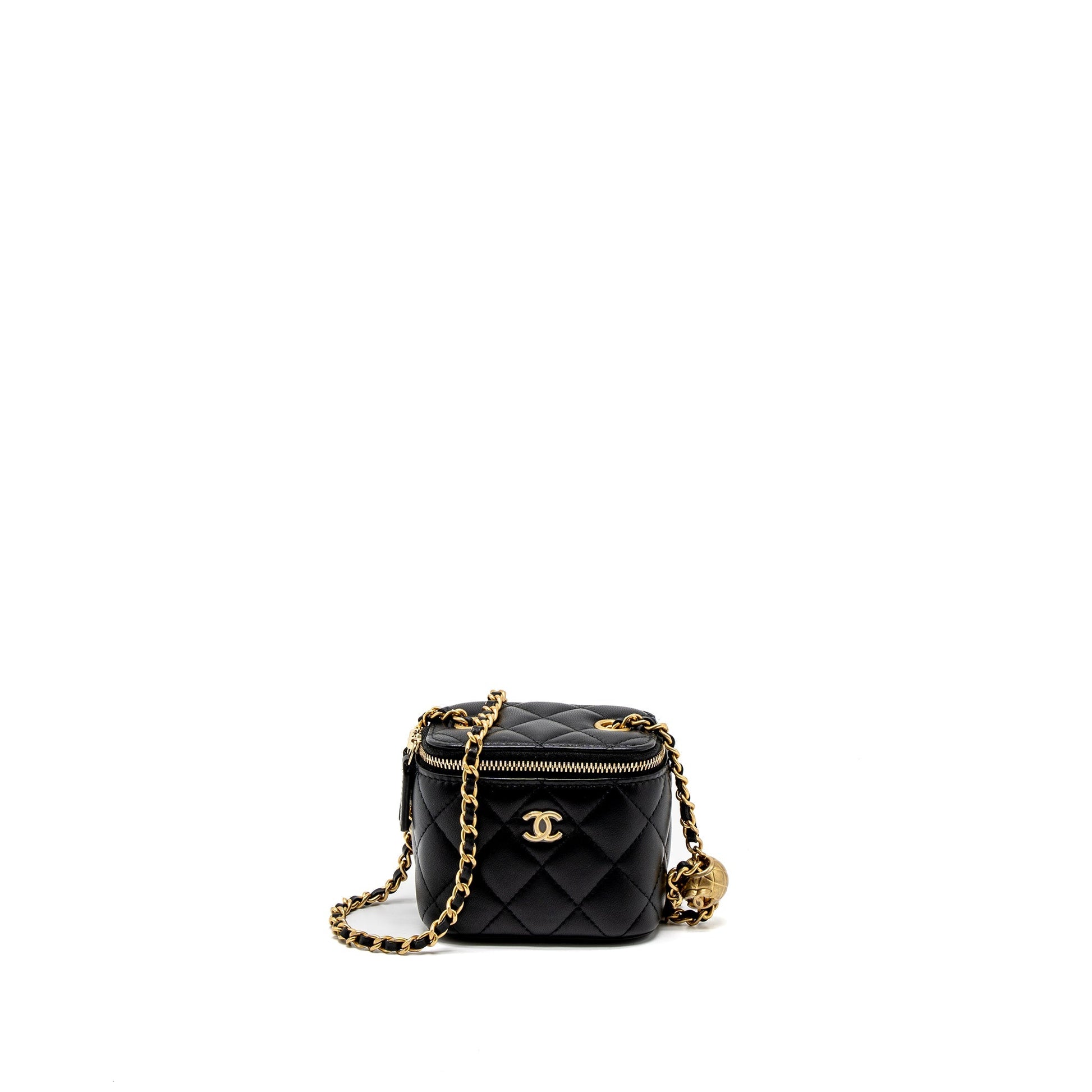 Chanel Pearl Crush Vanity Lambskin GHW Black Mini Bag Ghw 2