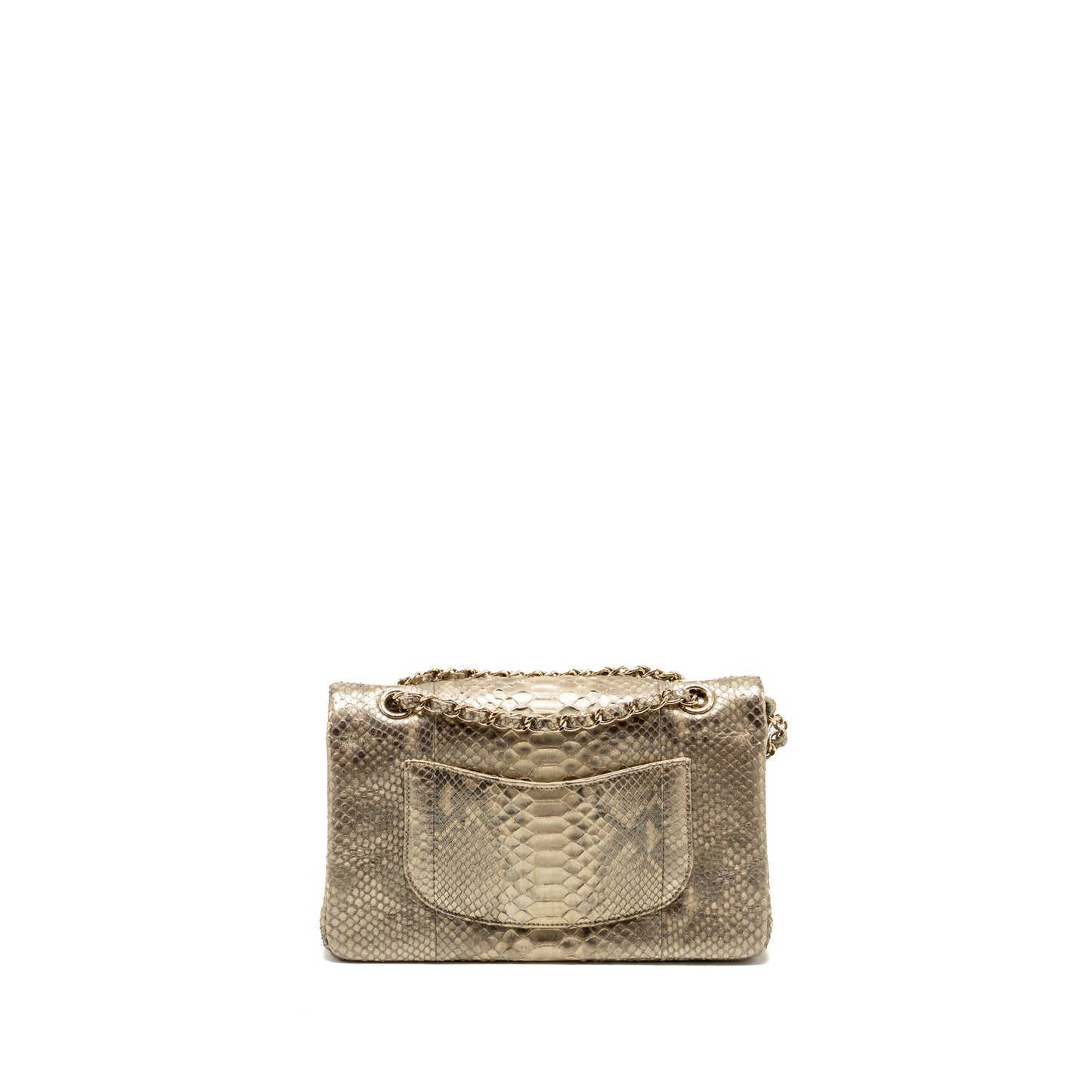 Chanel classic double flap python GHW Gold Shoulder Bag