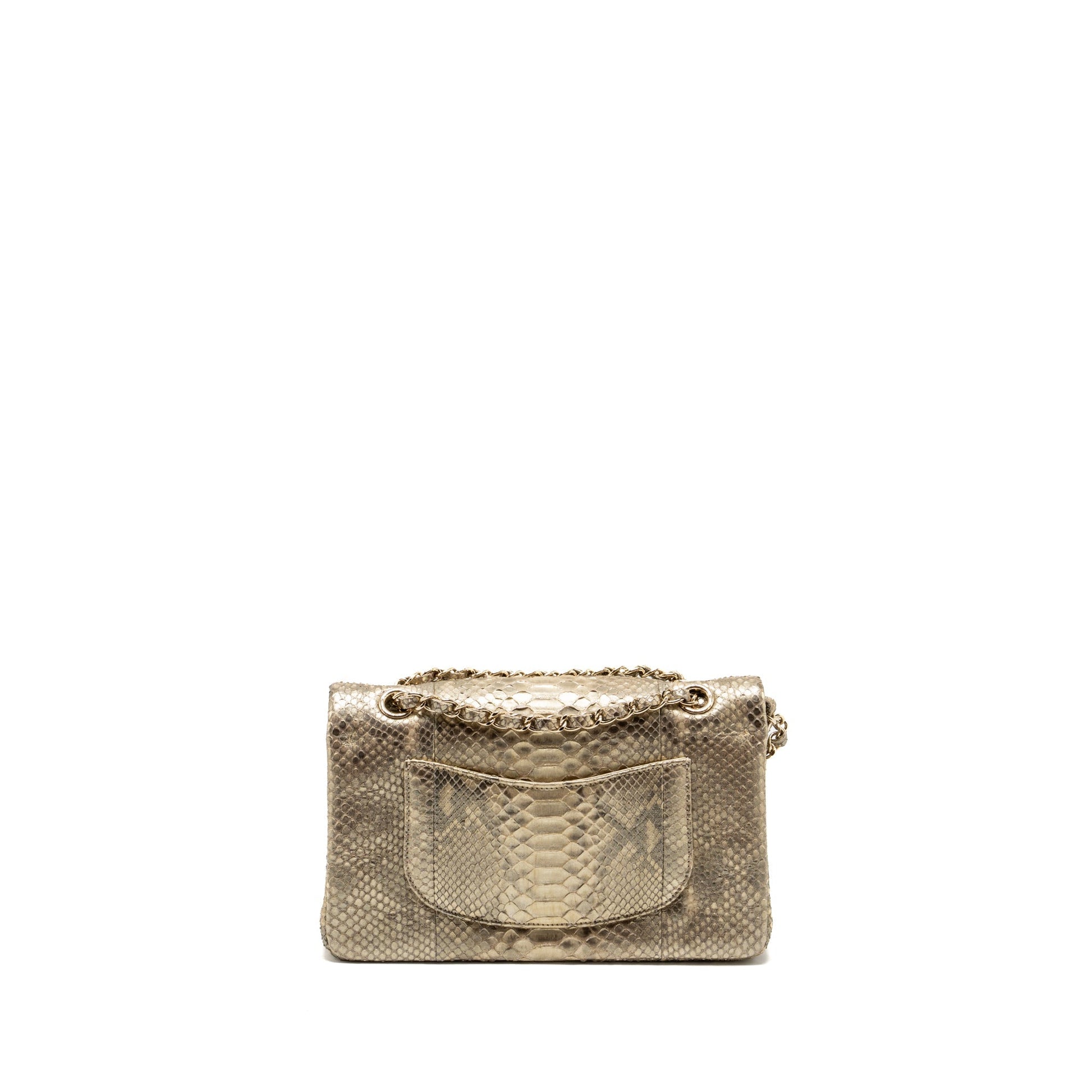 Chanel classic double flap python GHW Gold Shoulder Bag