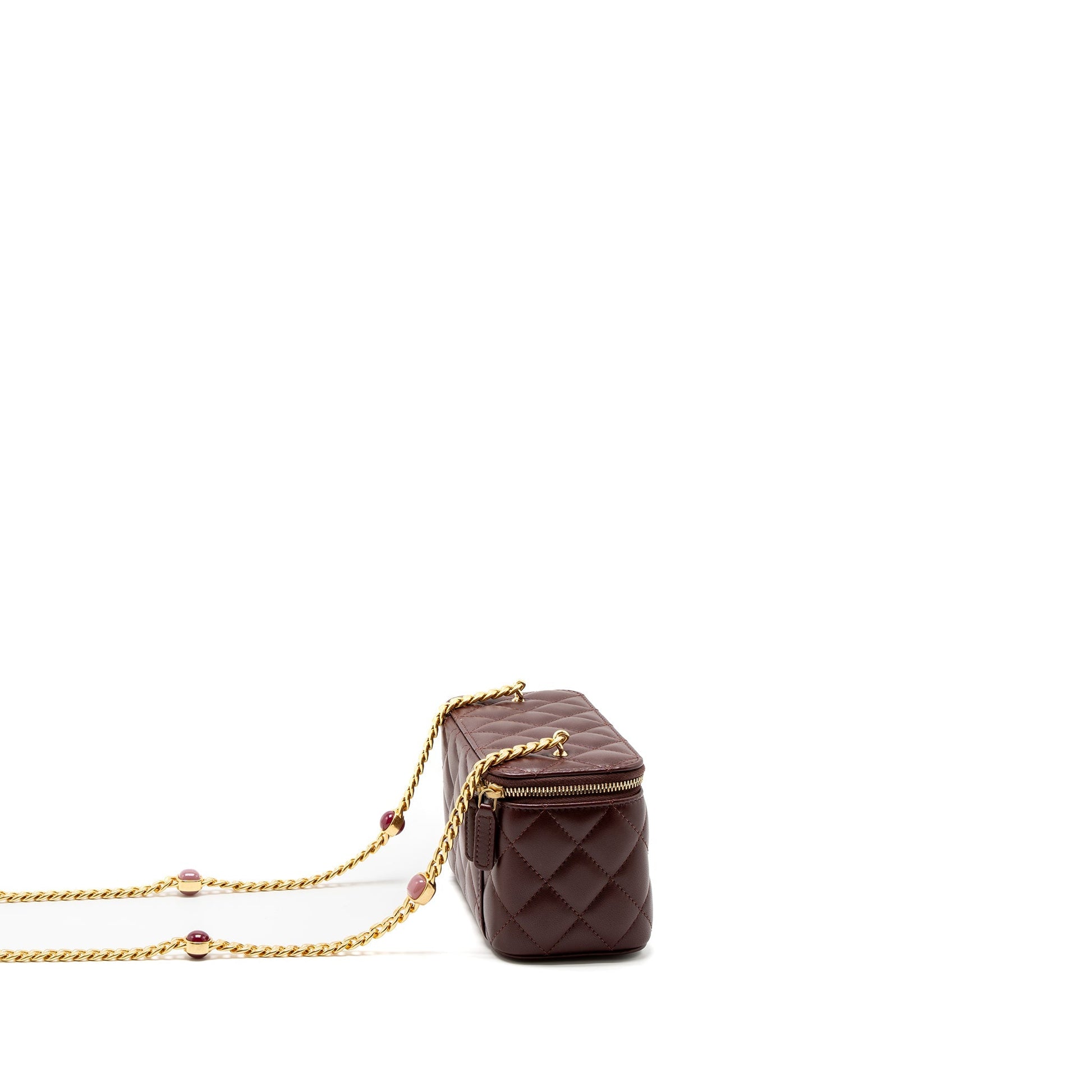 Chanel Long Vanity Gem Lambskin Burgundy GHW Handbag