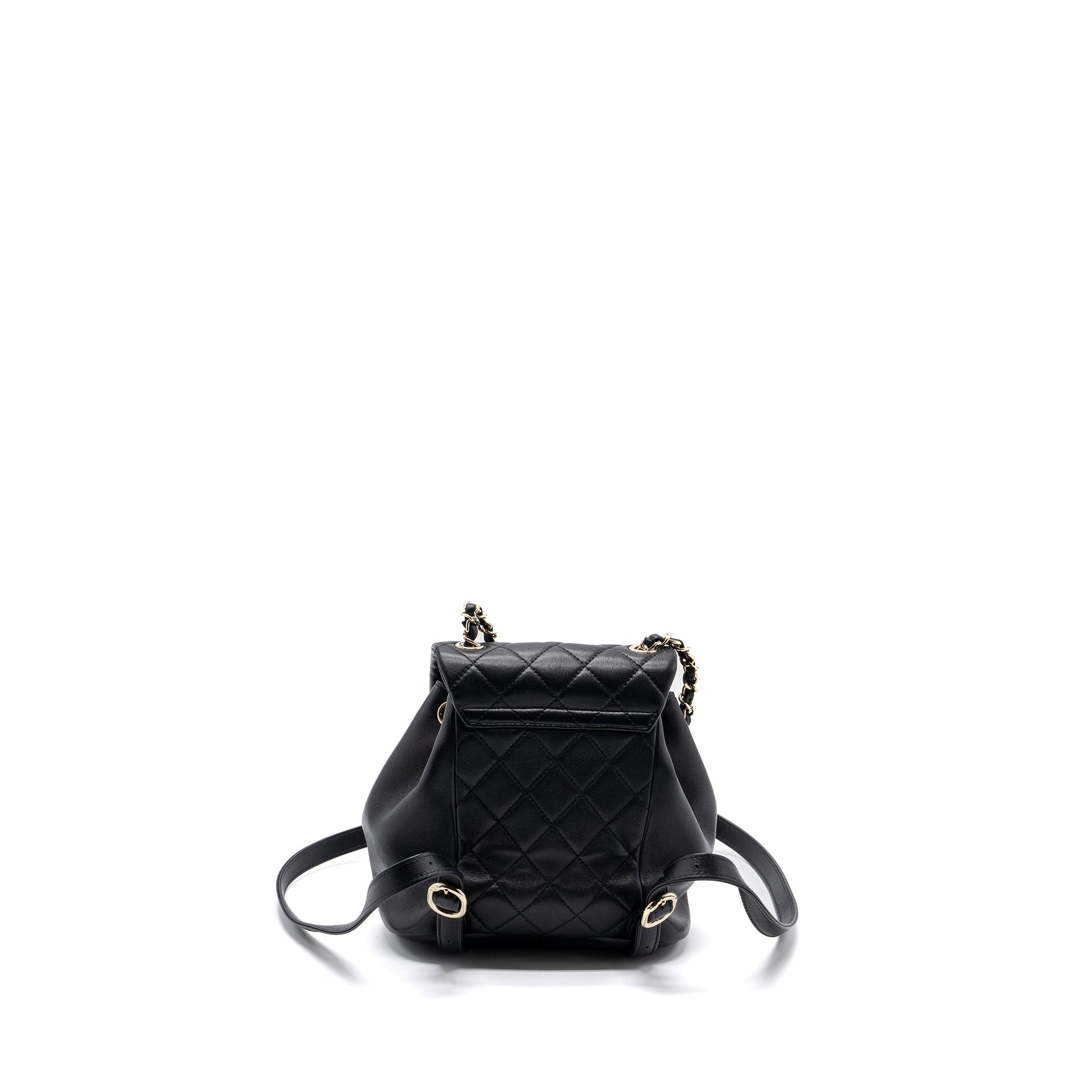 Chanel Duma backpack lambskin LGHW microchip Black Microchip 1
