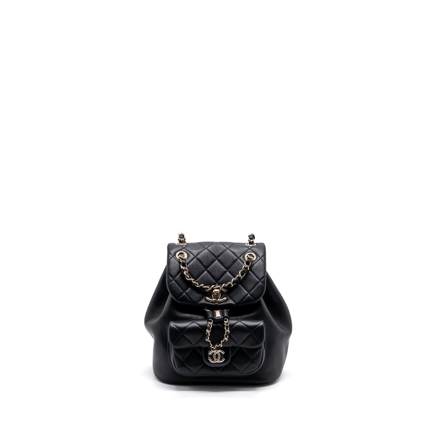 Chanel Duma backpack lambskin LGHW microchip Black Microchip 1