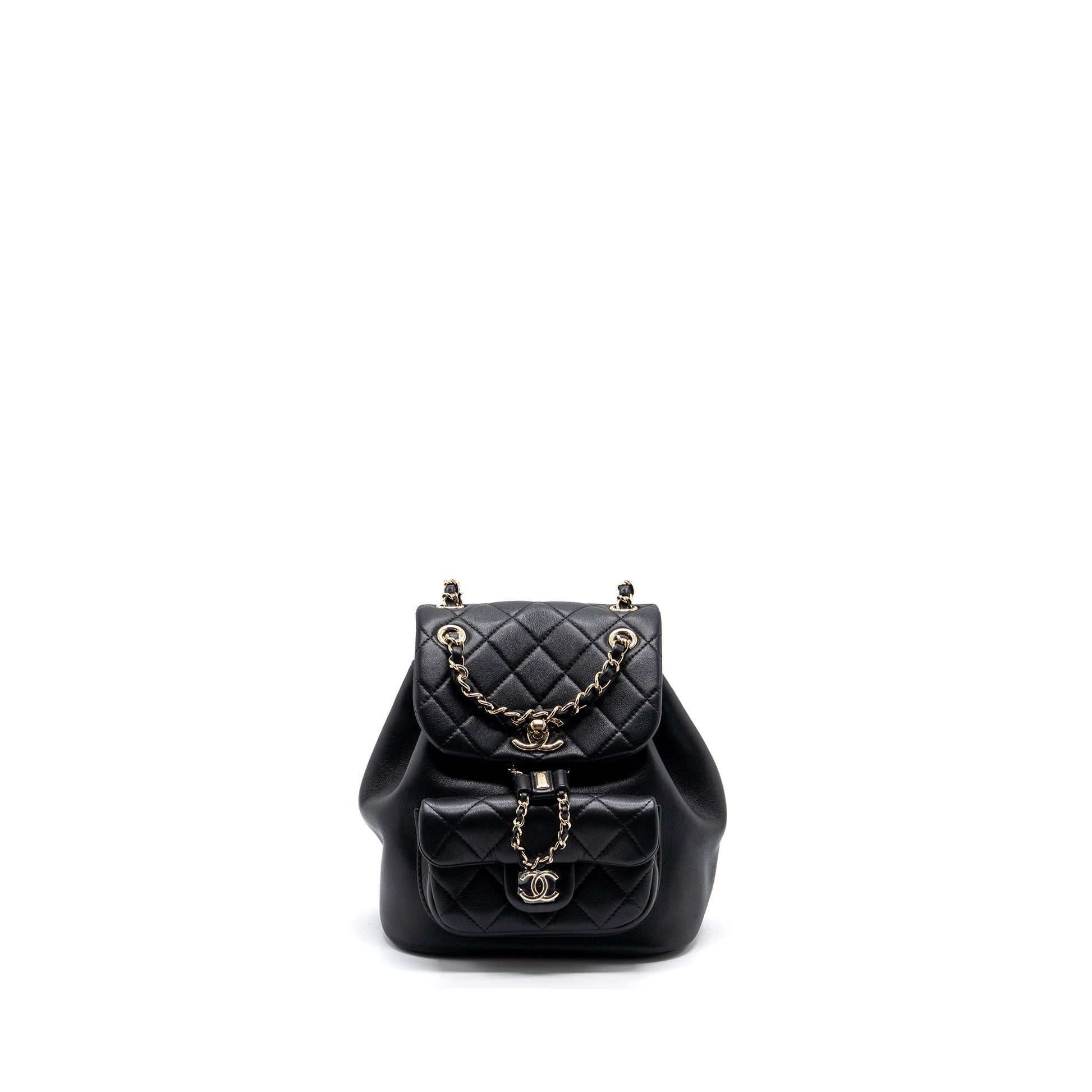 Chanel Duma backpack lambskin LGHW microchip Black Microchip 1