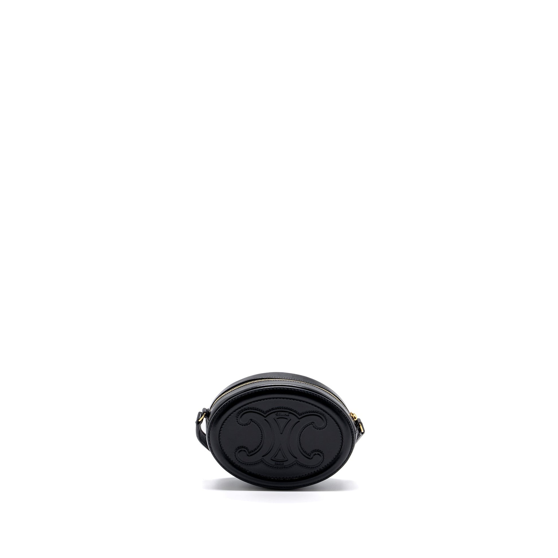 Celine Oval Purse Cuir Triumphed Calfskin Handbag Black Travel Bag