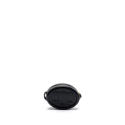 Celine Oval Purse Cuir Triumphed Calfskin Handbag Black Travel Bag
