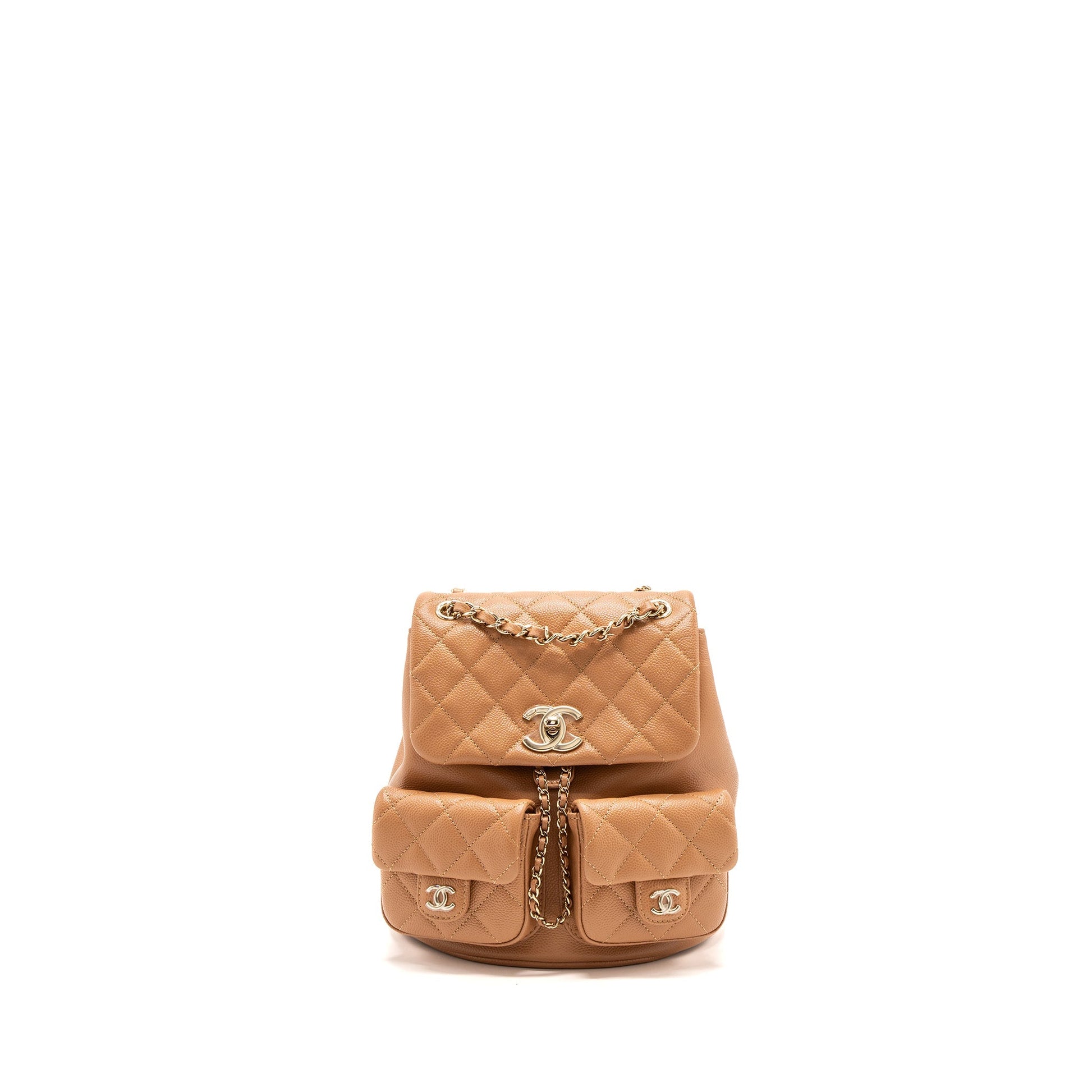 Chanel 23p Triple Pack Backpack Caviar Dark Beige