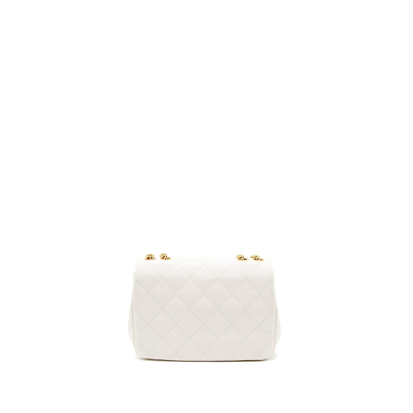 Chanel Flap Detailed CC Logo Calfskin Brushed White Shoulder Bag