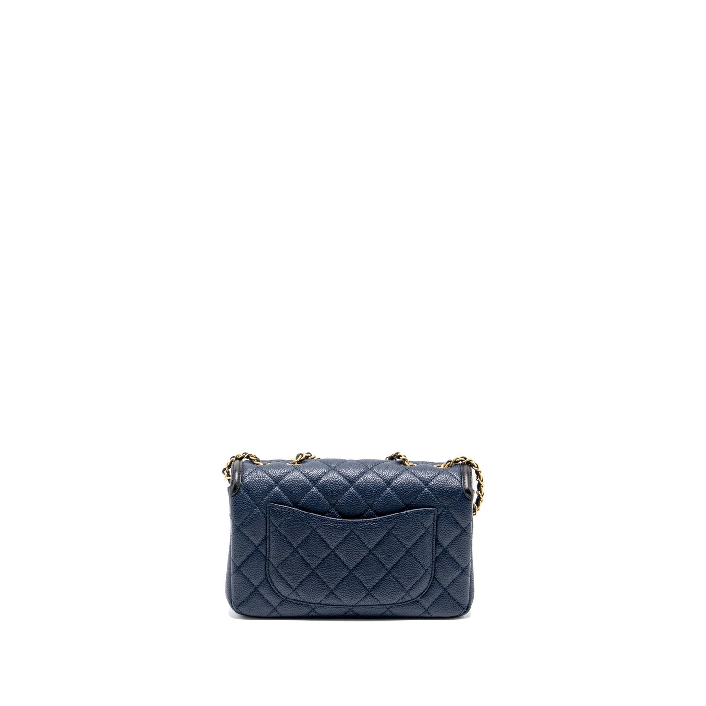 Chanel Filigree flap Caviar Navy GHW Black Shoulder Bag