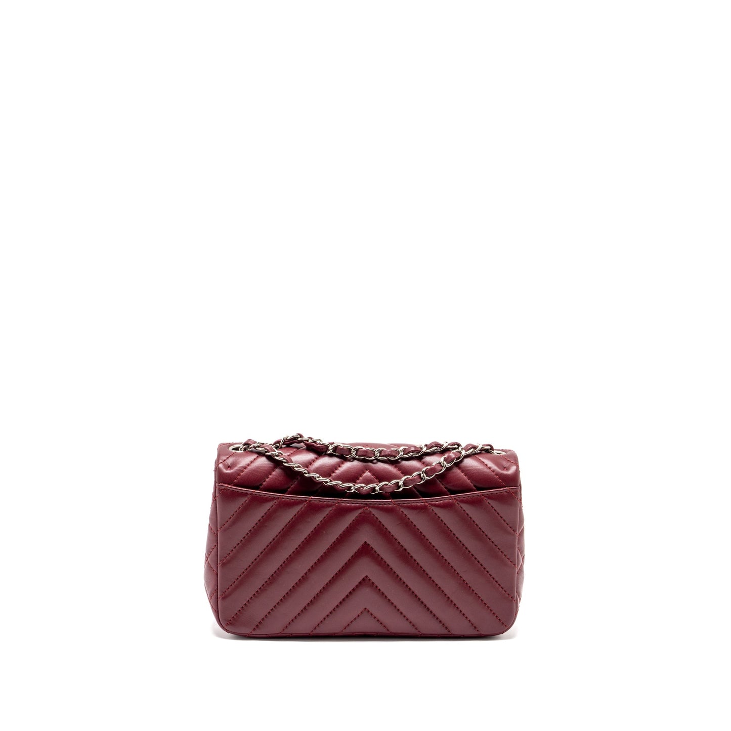 Chanel Chevron Flap Lambskin dark SHW Red Shoulder Bag