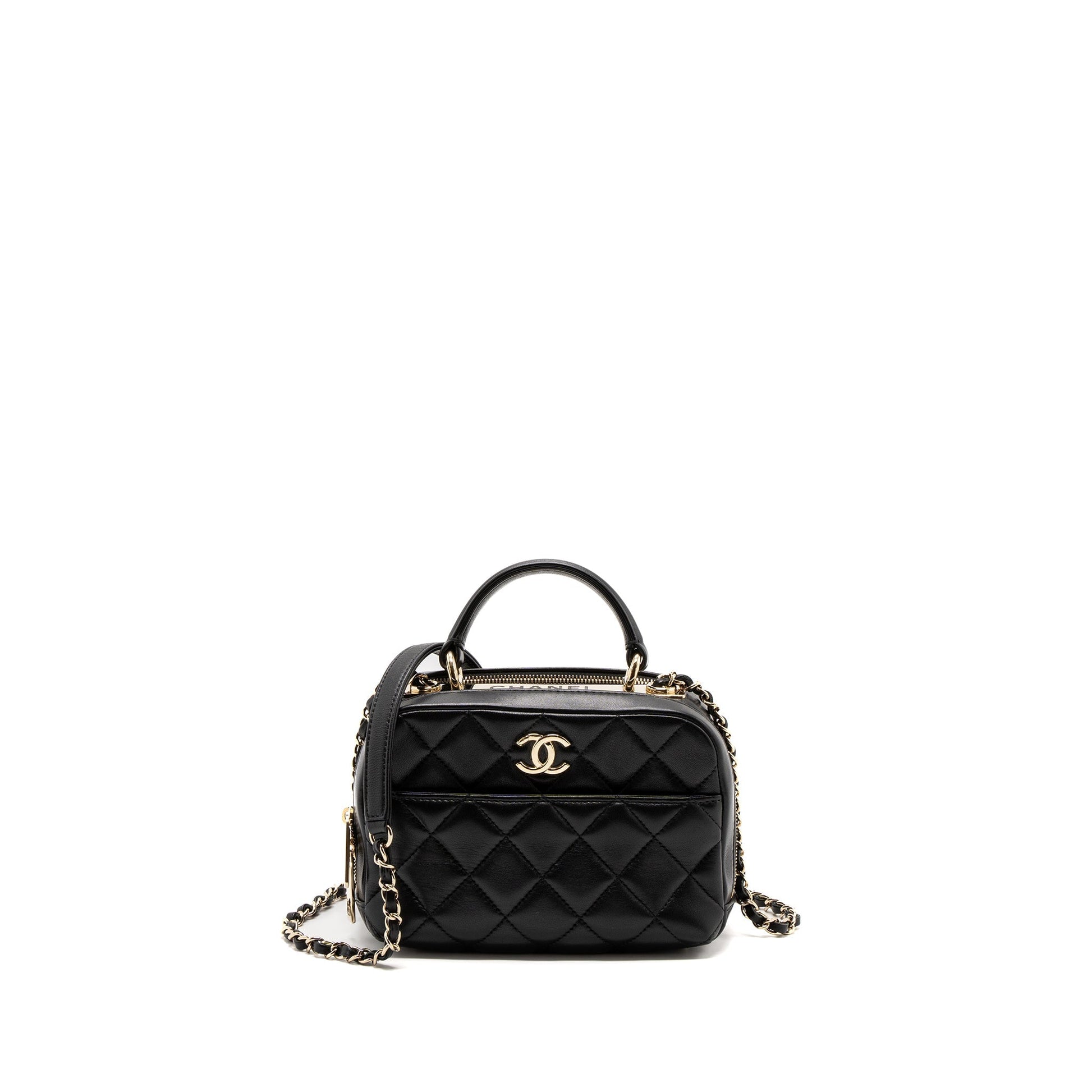 Chanel Trendy CC Top Handle Vanity Lambskin Black Handbag