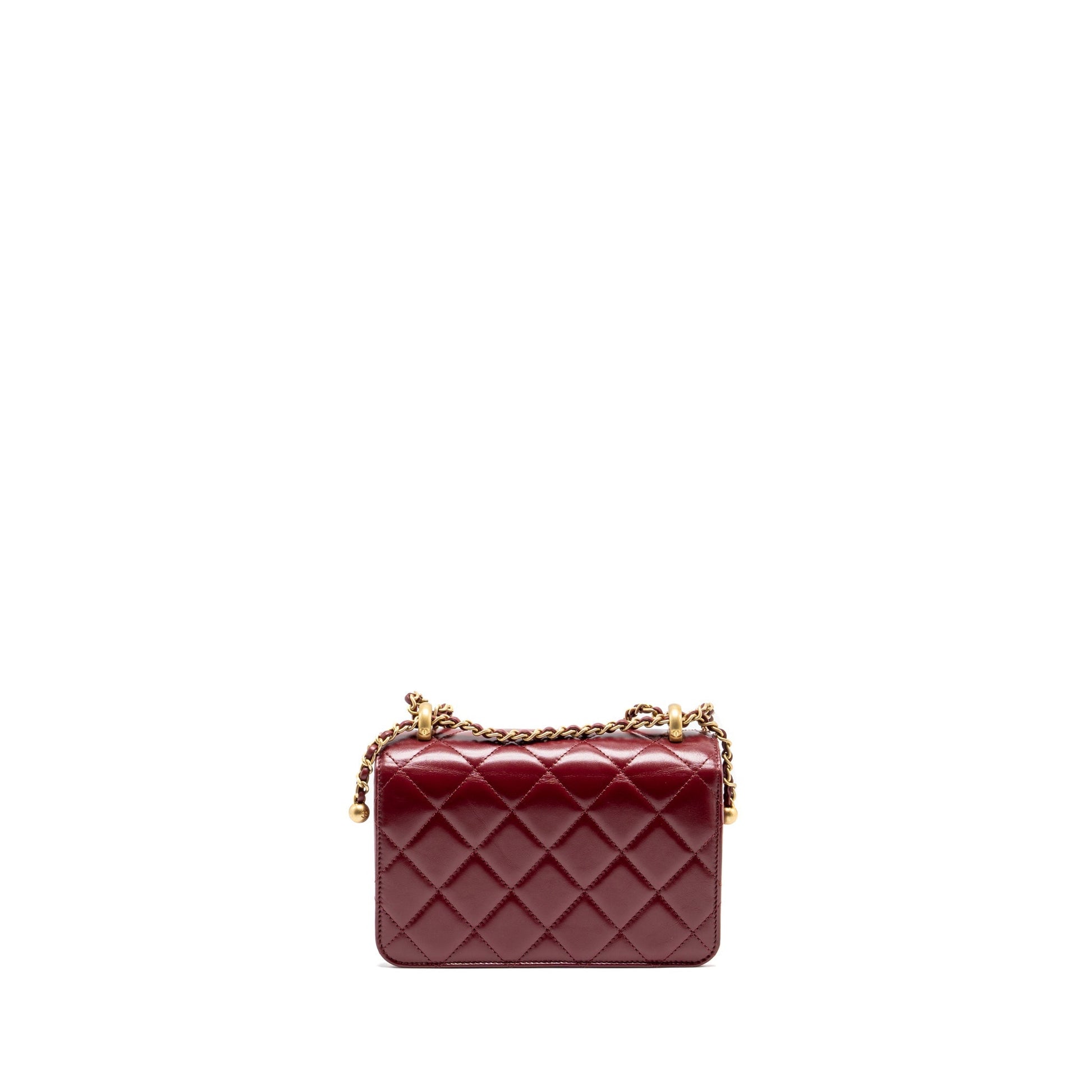 Chanel Crush Flap Calfskin GHW microchip Red Gold Shoulder Bag