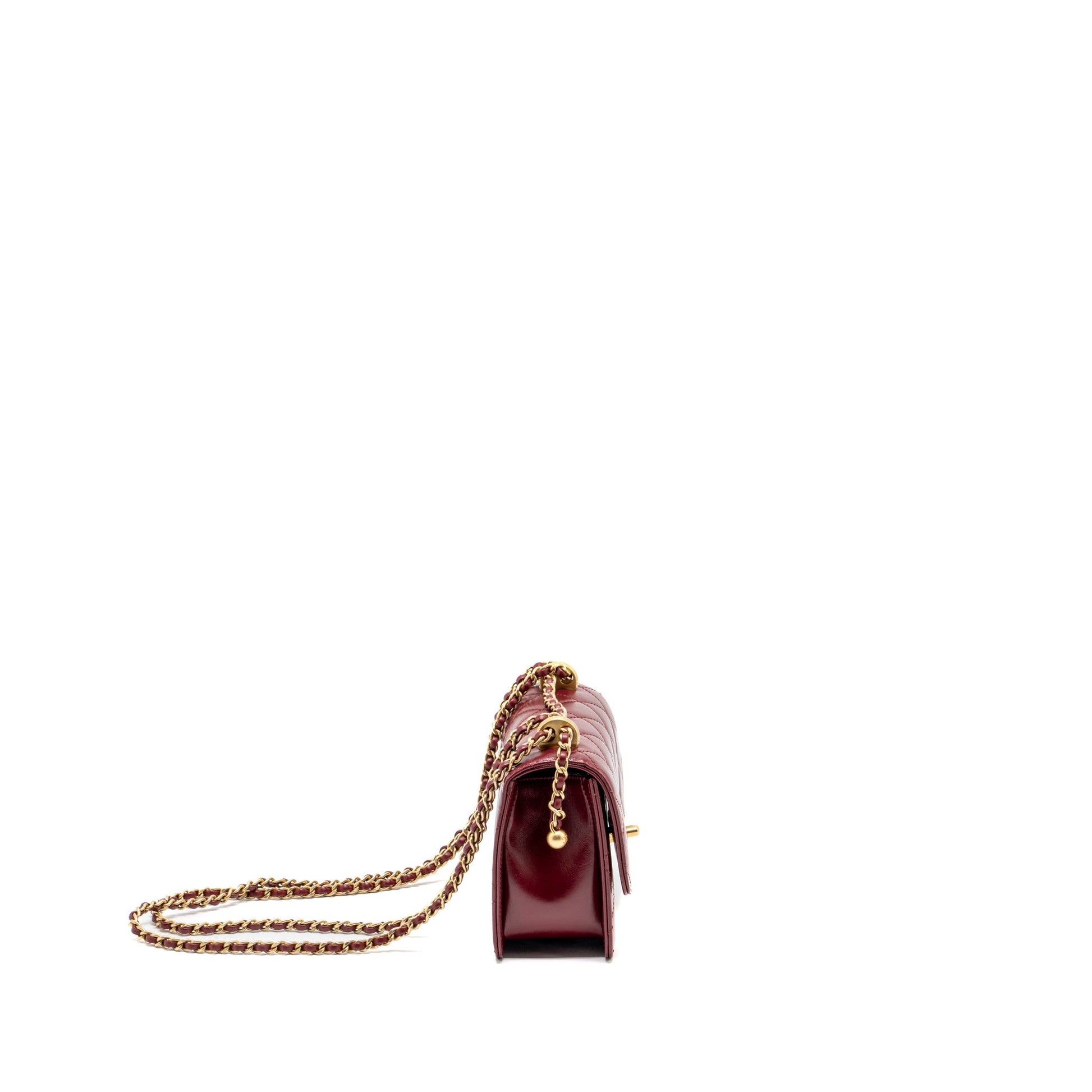 Chanel Crush Flap Calfskin GHW microchip Red Gold Shoulder Bag