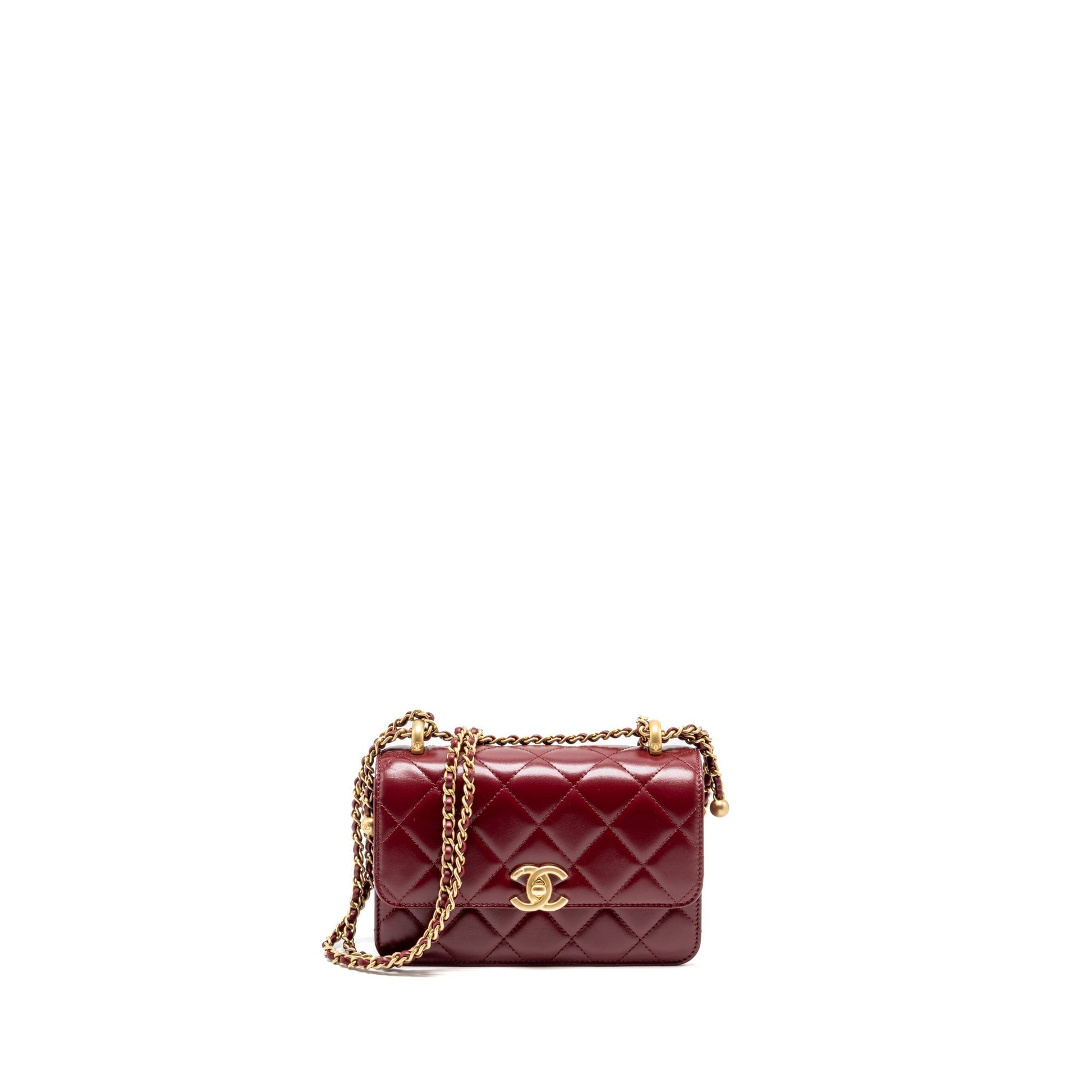 Chanel Crush Flap Calfskin GHW microchip Red Gold Shoulder Bag