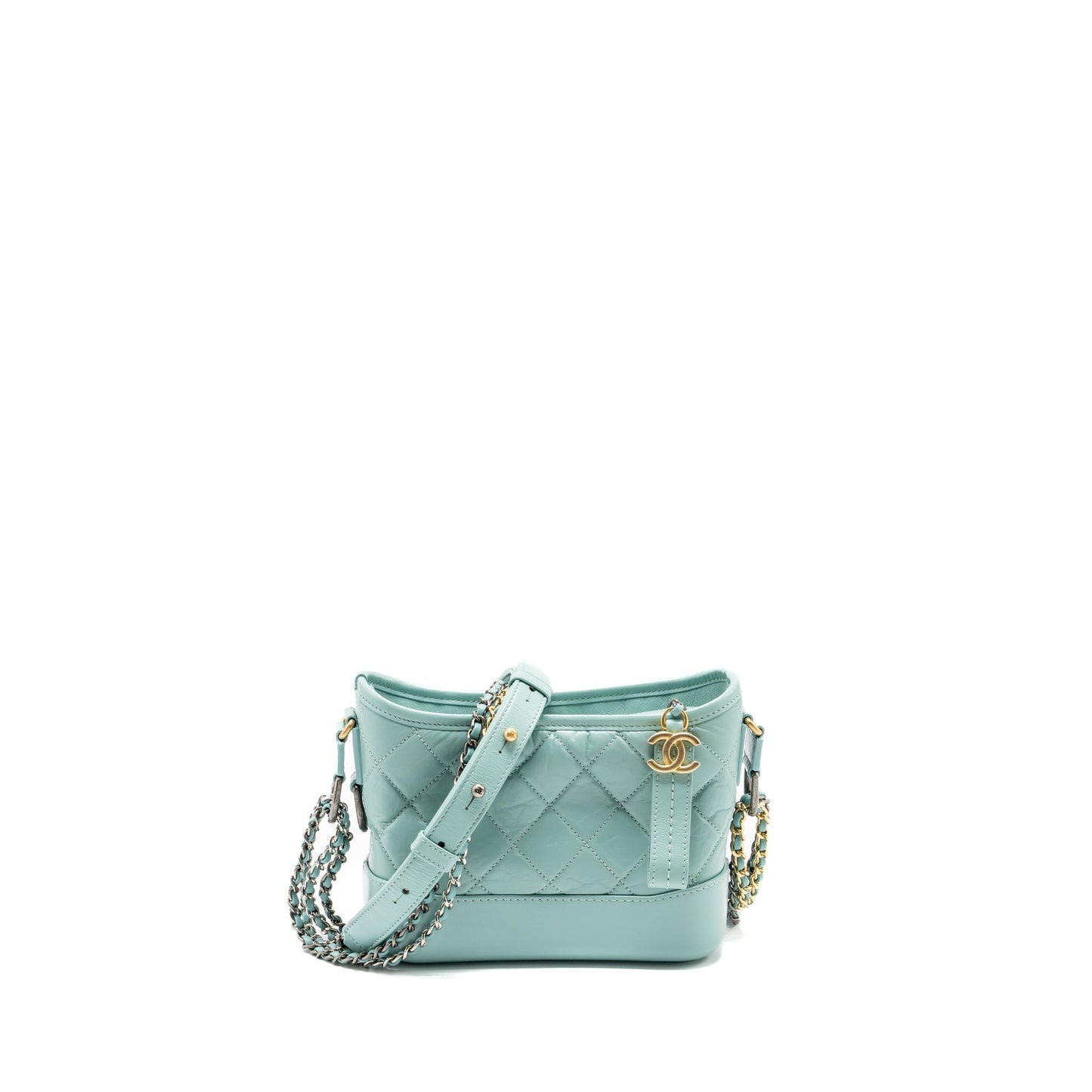 Chanel Gabrielle Hobo Calfskin Hardware Multicolour Green Small Shoulder Bag