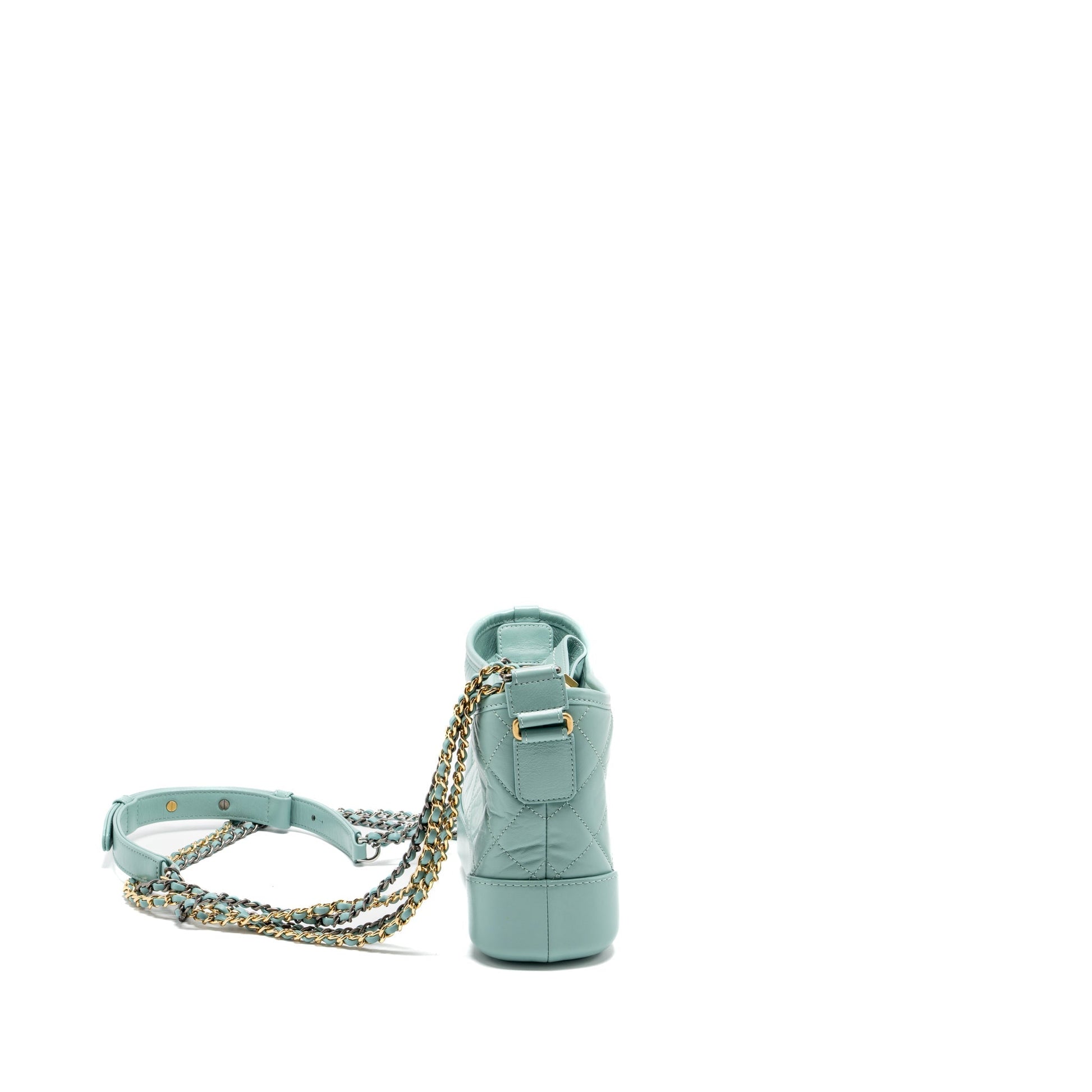 Chanel Gabrielle Hobo Calfskin Hardware Multicolour Green Small Shoulder Bag