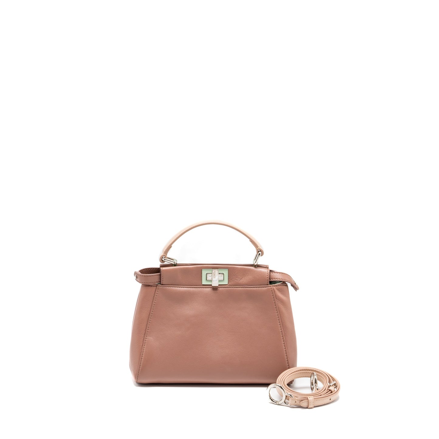 Fendi Peekaboo Purse Dark Lambskin Pink Mini Travel Bag