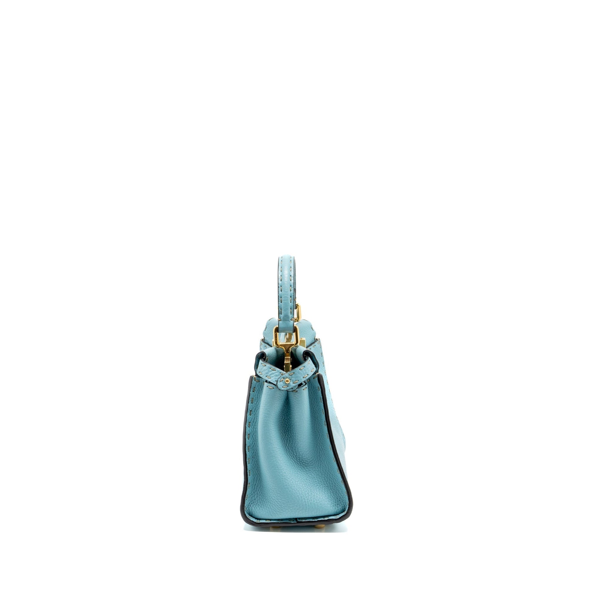 Fendi Peekaboo Purse Calfskin Blue Mini Travel Bag