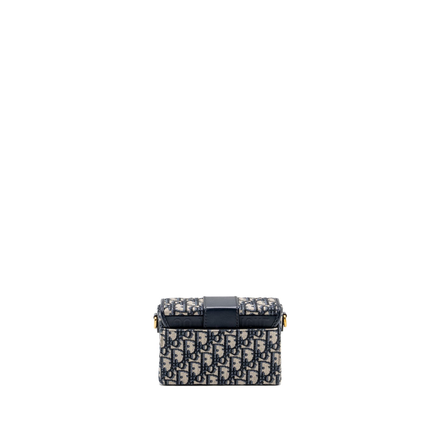 Dior Montaigne Box Purse Oblique Handbag Canvas Blue Travel Bag