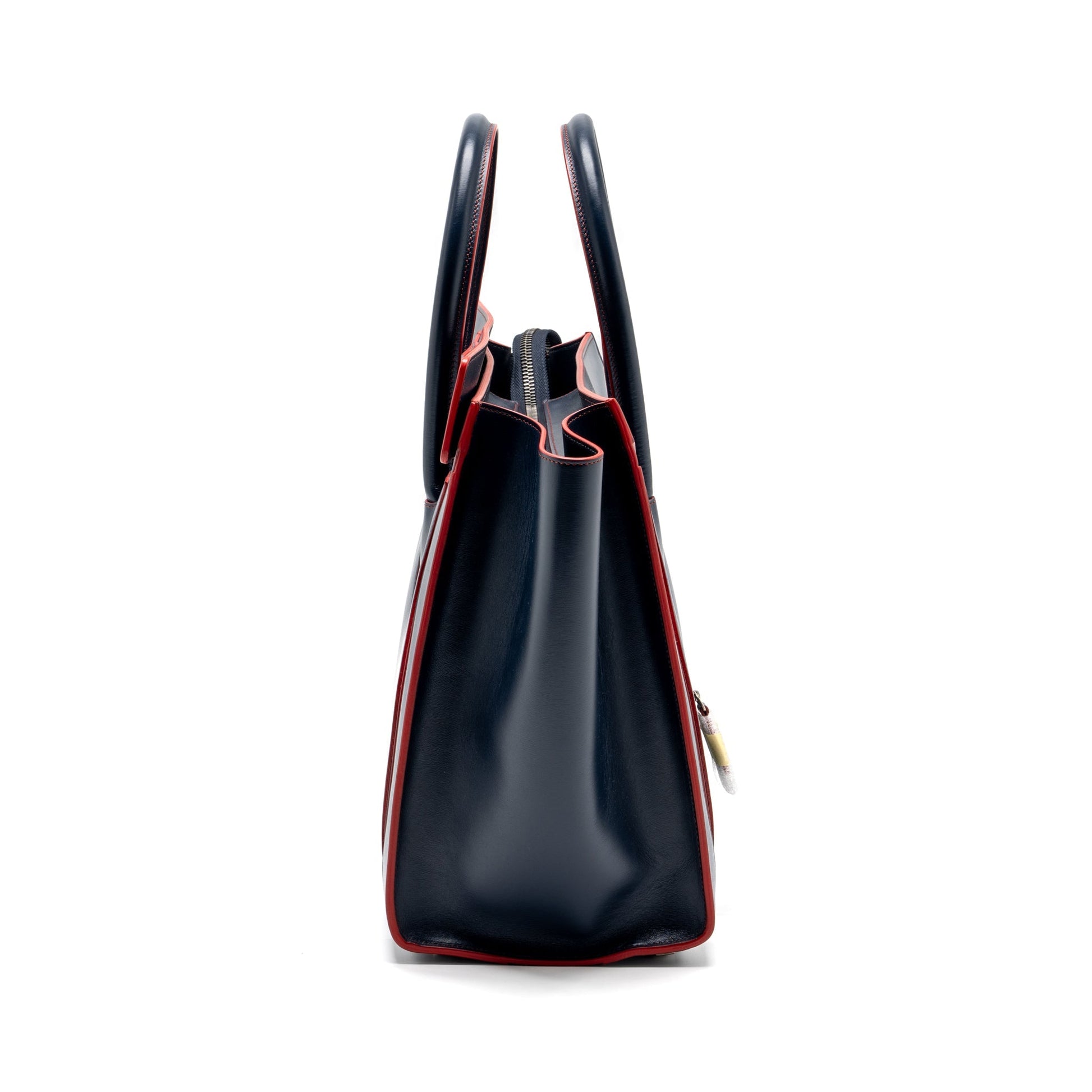 Celine Luggage Tote Purse Calfskin Handbag Blue Red Tote Bag
