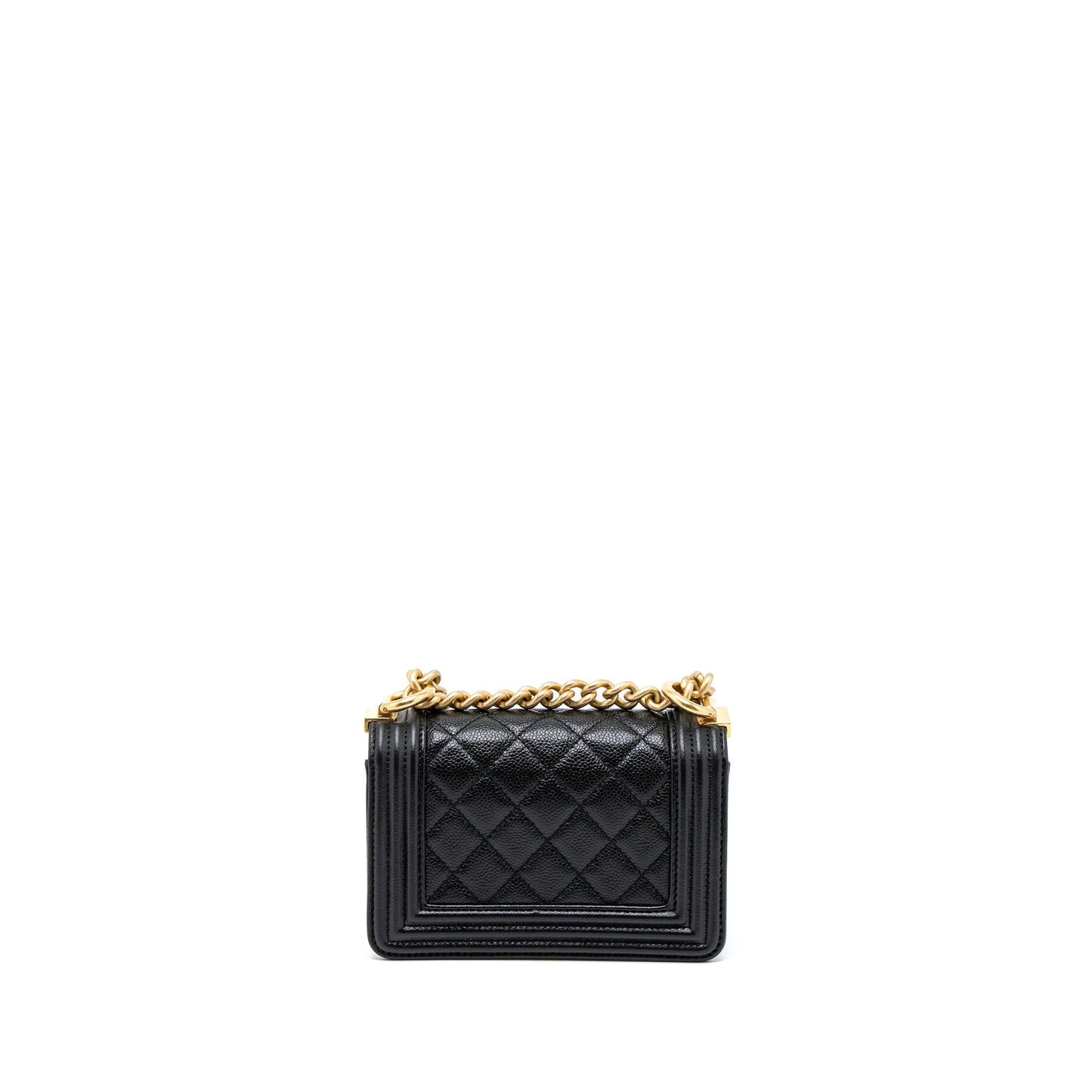 Chanel Super Boy Caviar Brushed GHW Microchip Black Mini Bag
