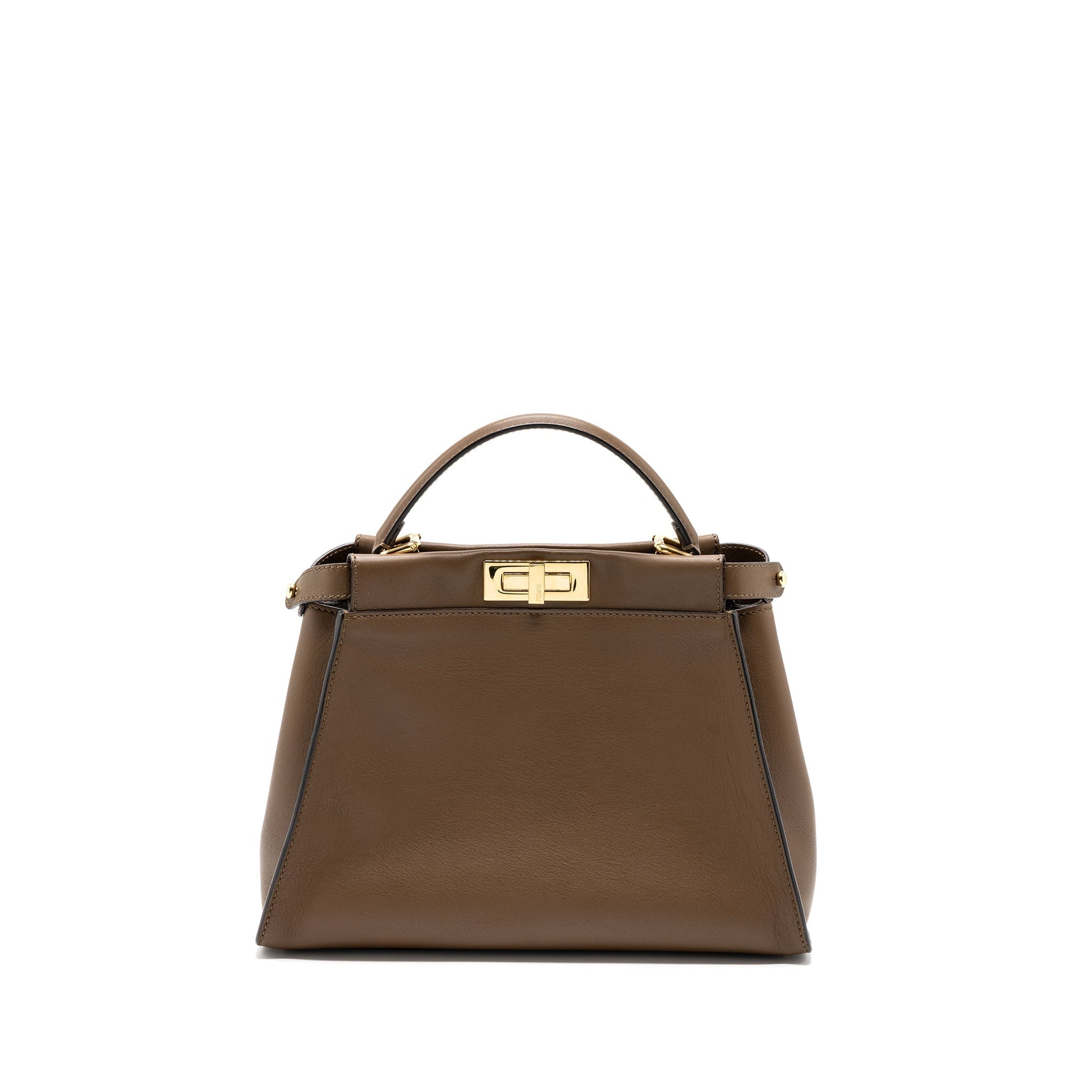 Fendi Peekaboo Purse Calfskin Tobaco Medium Travel Bag