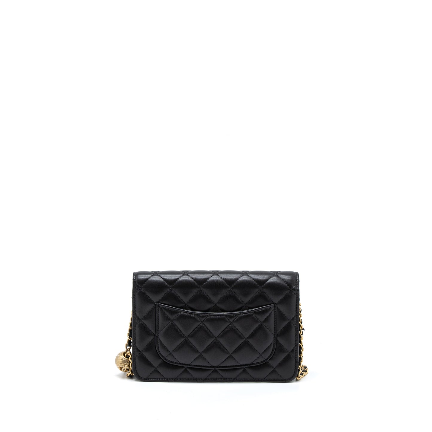 Chanel Pearl Crush On Lambskin Brushed GHW Black Wallet Case Microchip 6