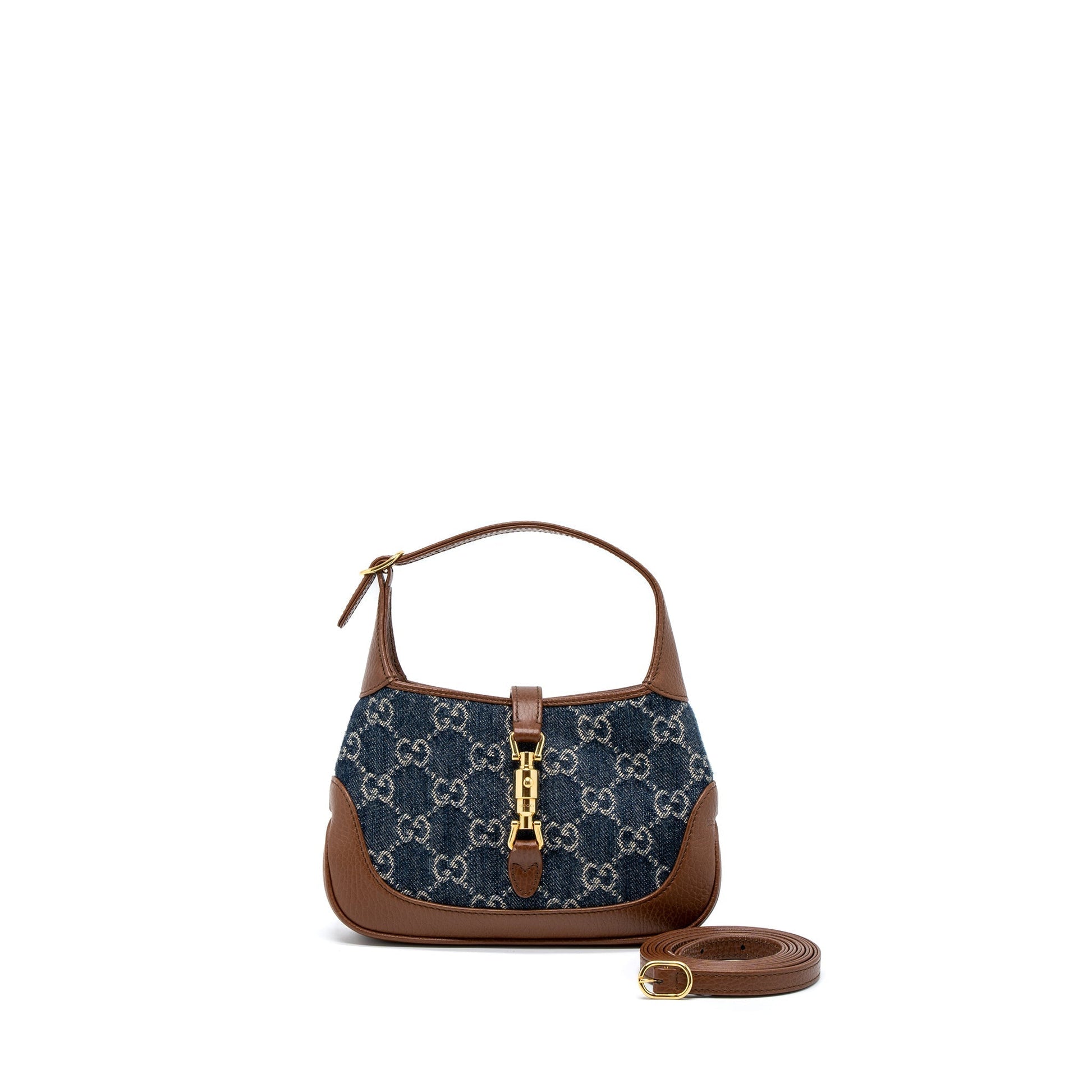 Gucci Mini Jackie Bag Denim Brown Travel Bag