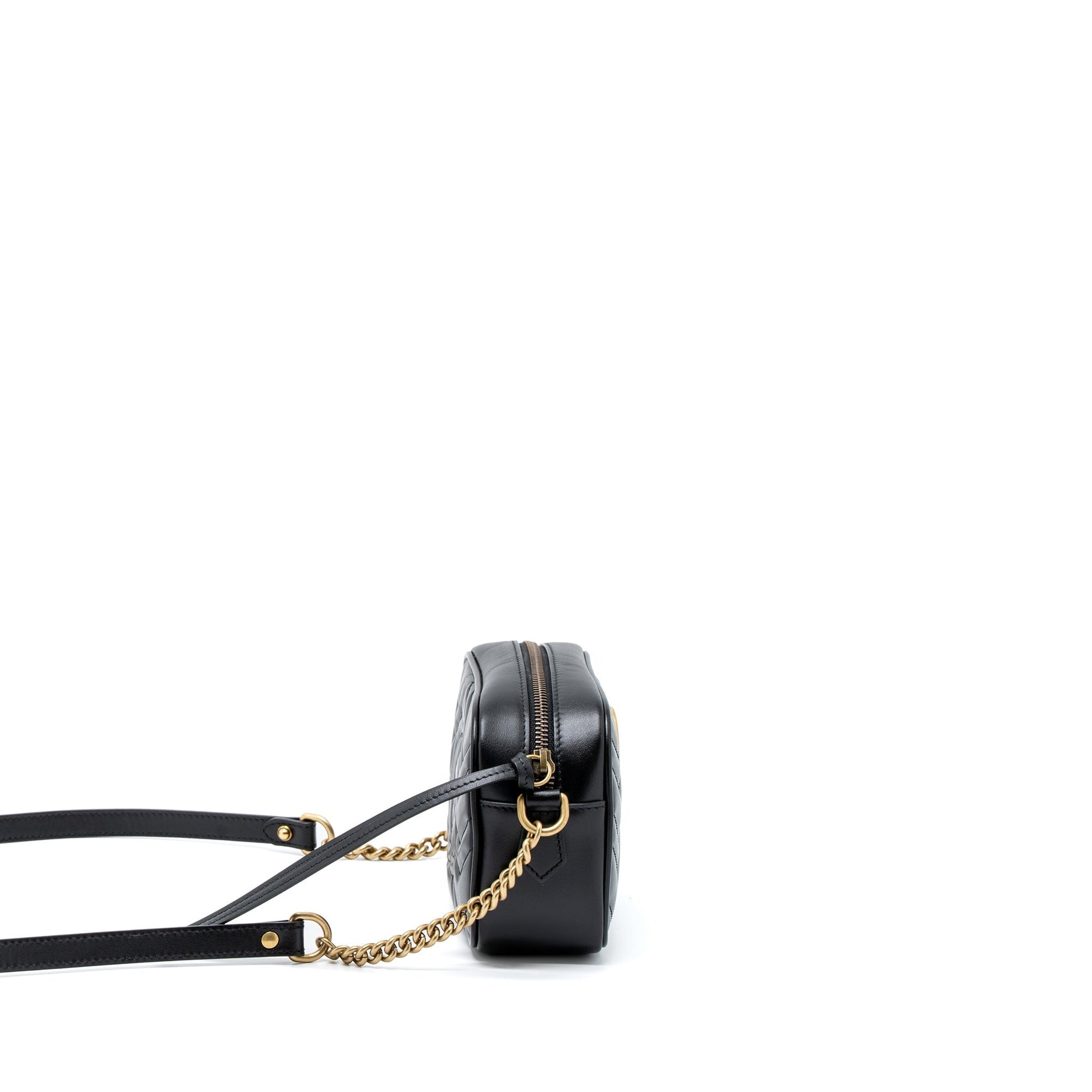 Gucci Marmont Bag Calfskin Matelasse Black Travel Bag
