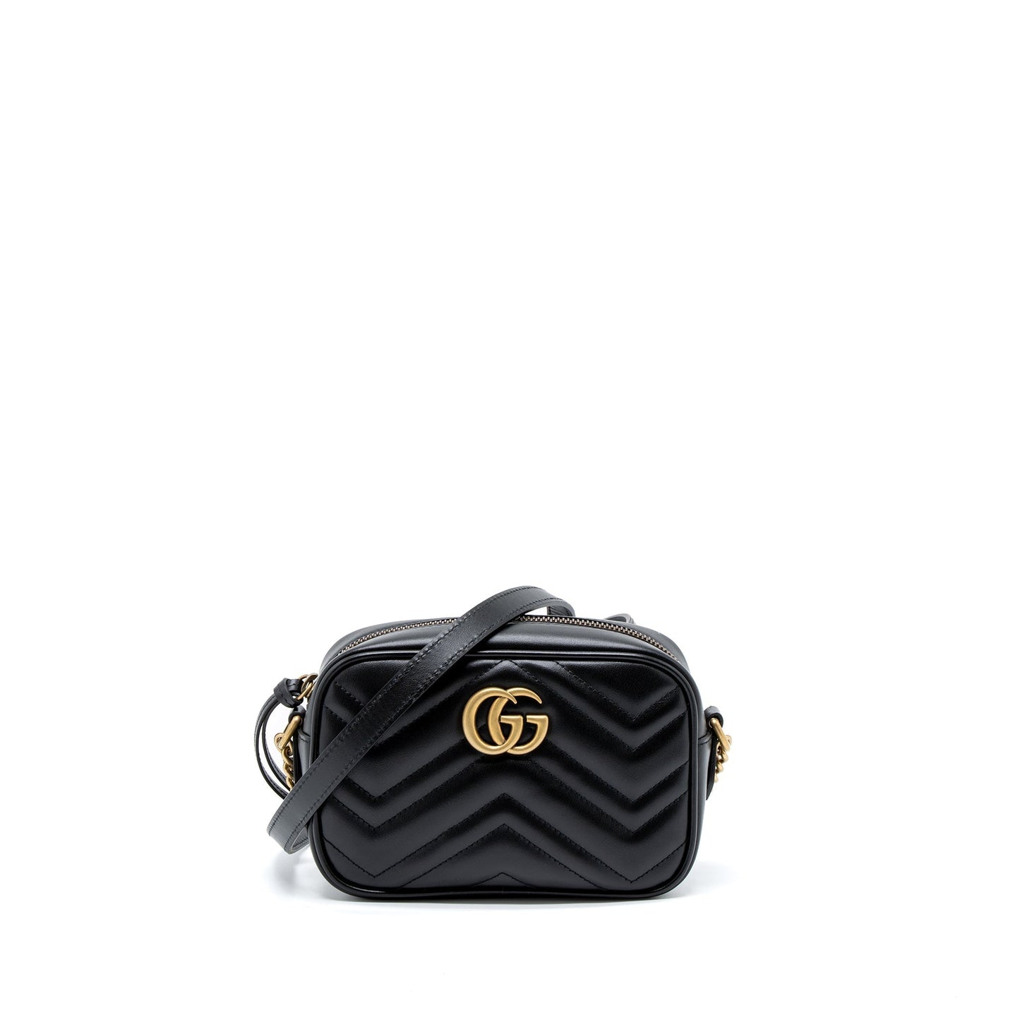 Gucci Marmont Bag Calfskin Matelasse Black Travel Bag