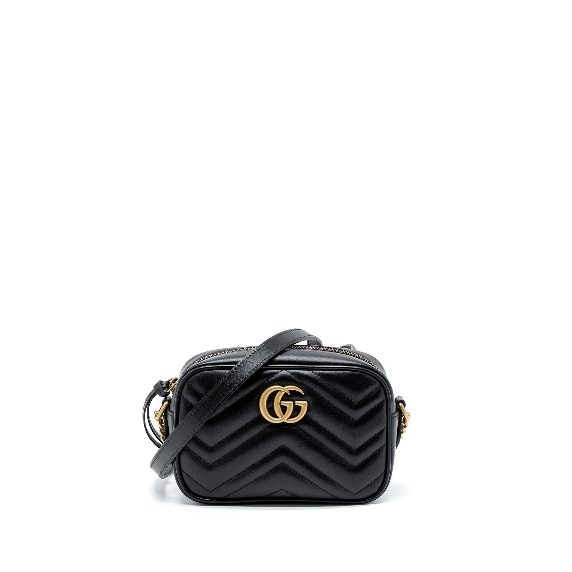 Gucci Marmont Bag Calfskin Matelasse Black Travel Bag