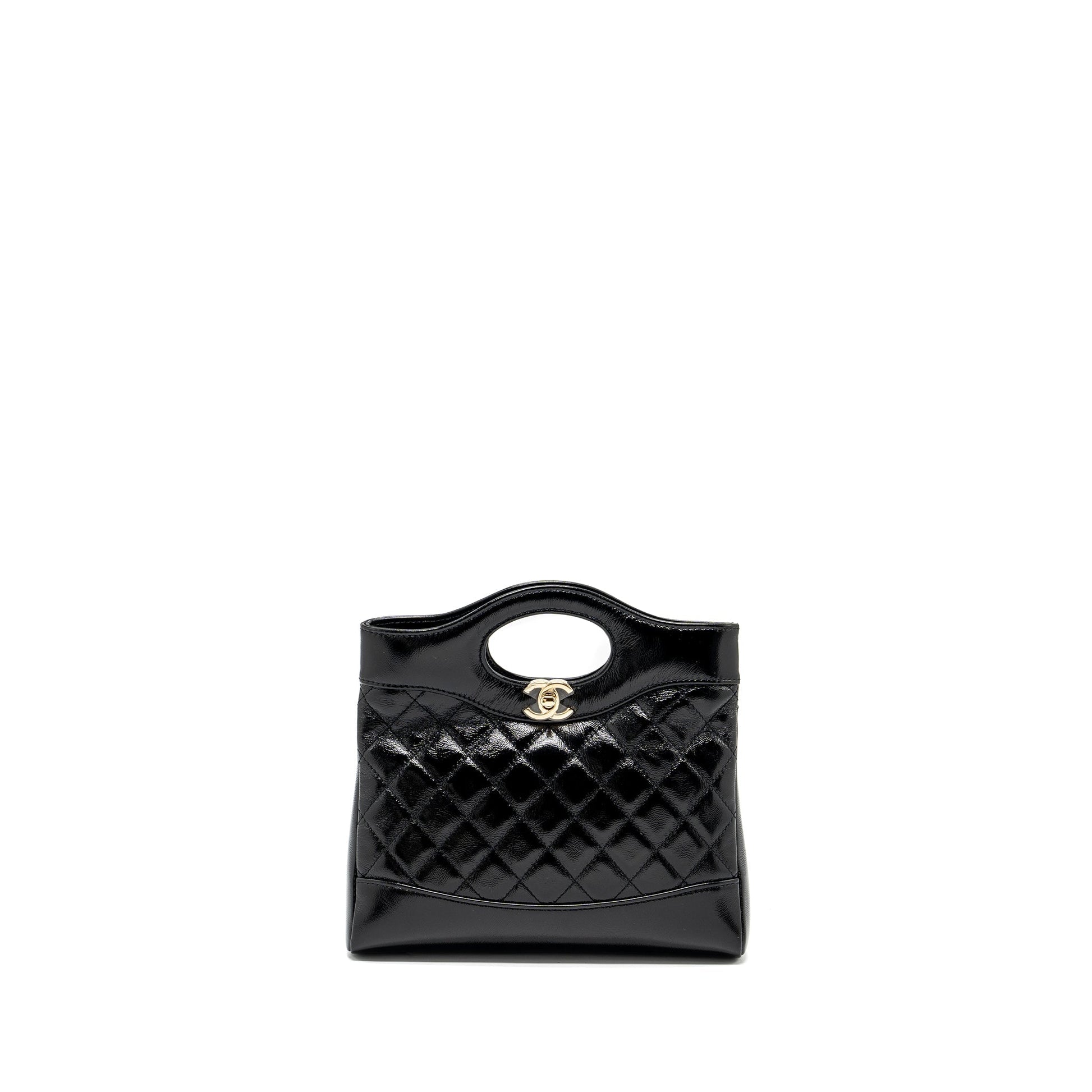 Chanel 24S 31 shiny Lambskin GHW microchip Black Mini Bag