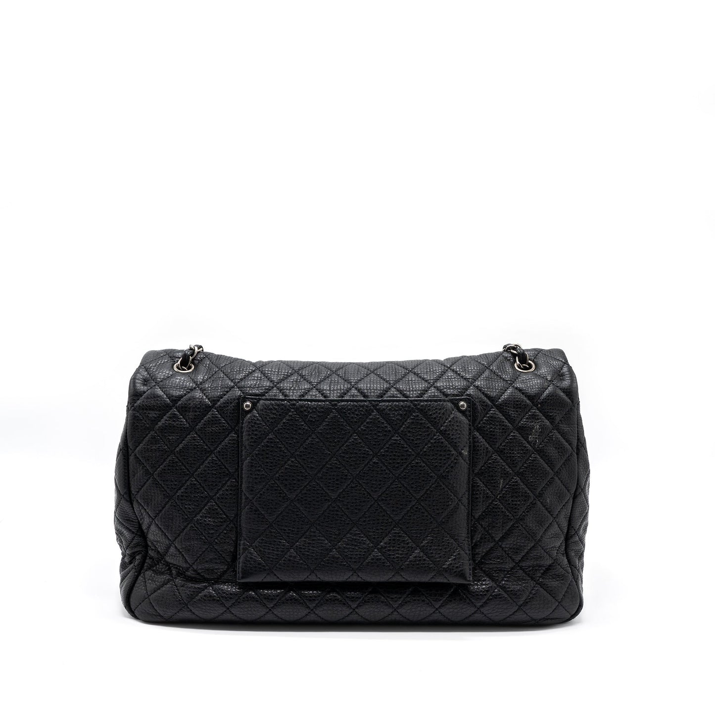 Chanel XXL classic flap calfskin ruthenium hardware Black Travel Bag