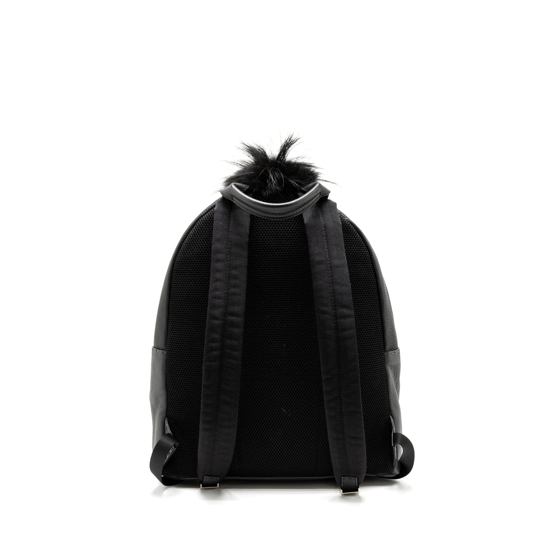 Fendi Backpack Calfskin Fur Crocodile Multicolour Black Large
