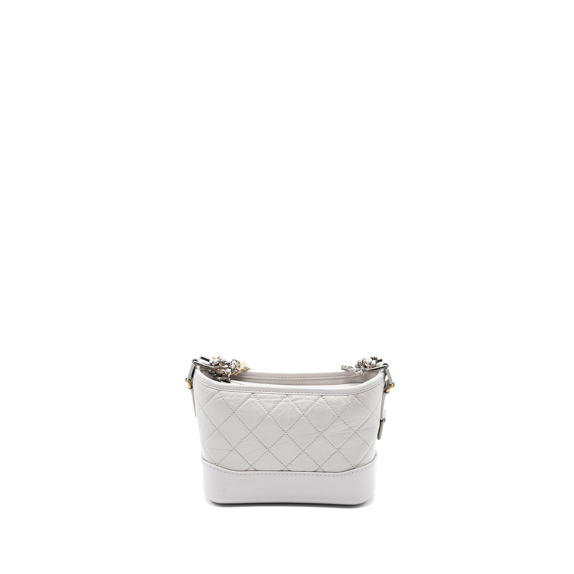 Chanel Gabrielle Hobo Aged Calfskin Light GHW Grey Small Shoulder Bag