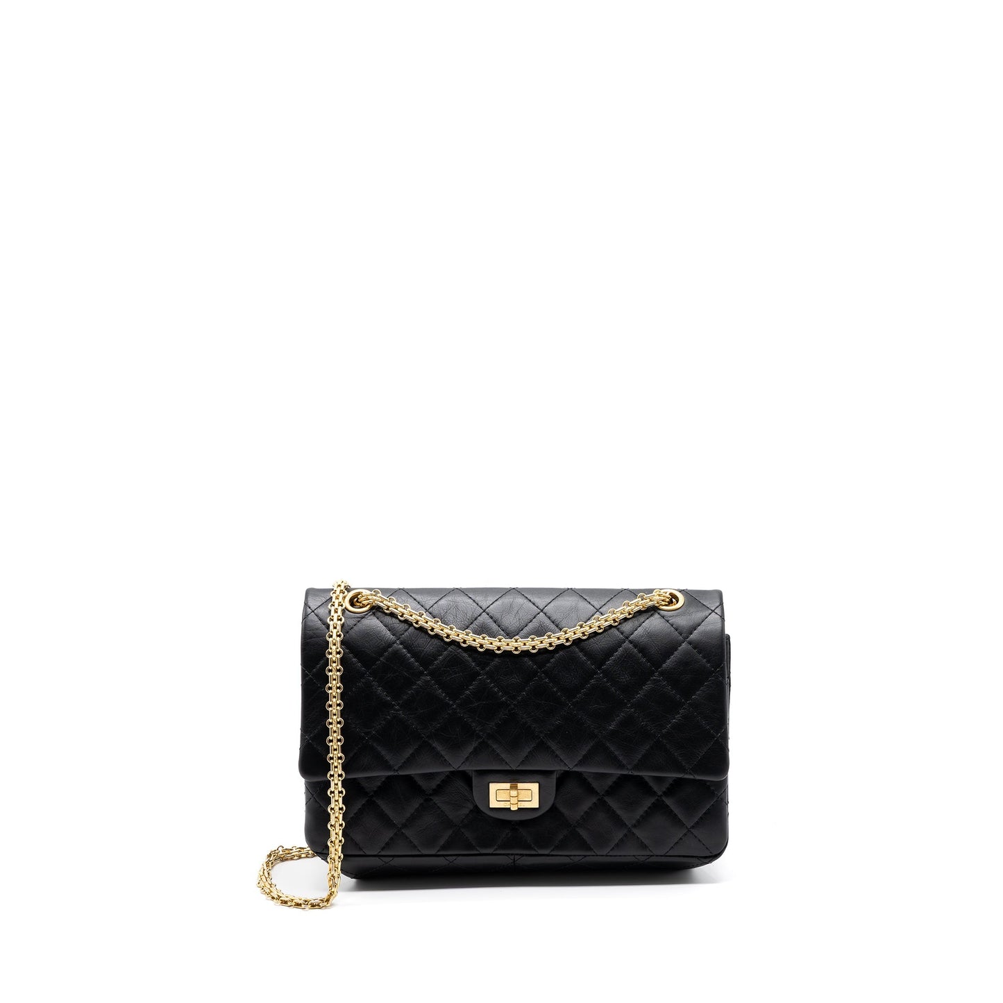 Chanel 2.55 226 Reissue Flap aged calfskin Black Shoulder Bag Black Ghw