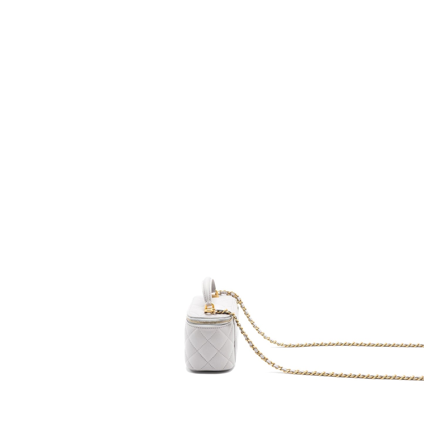Chanel Top Handle Vanity Light GHW Grey Mini Bag