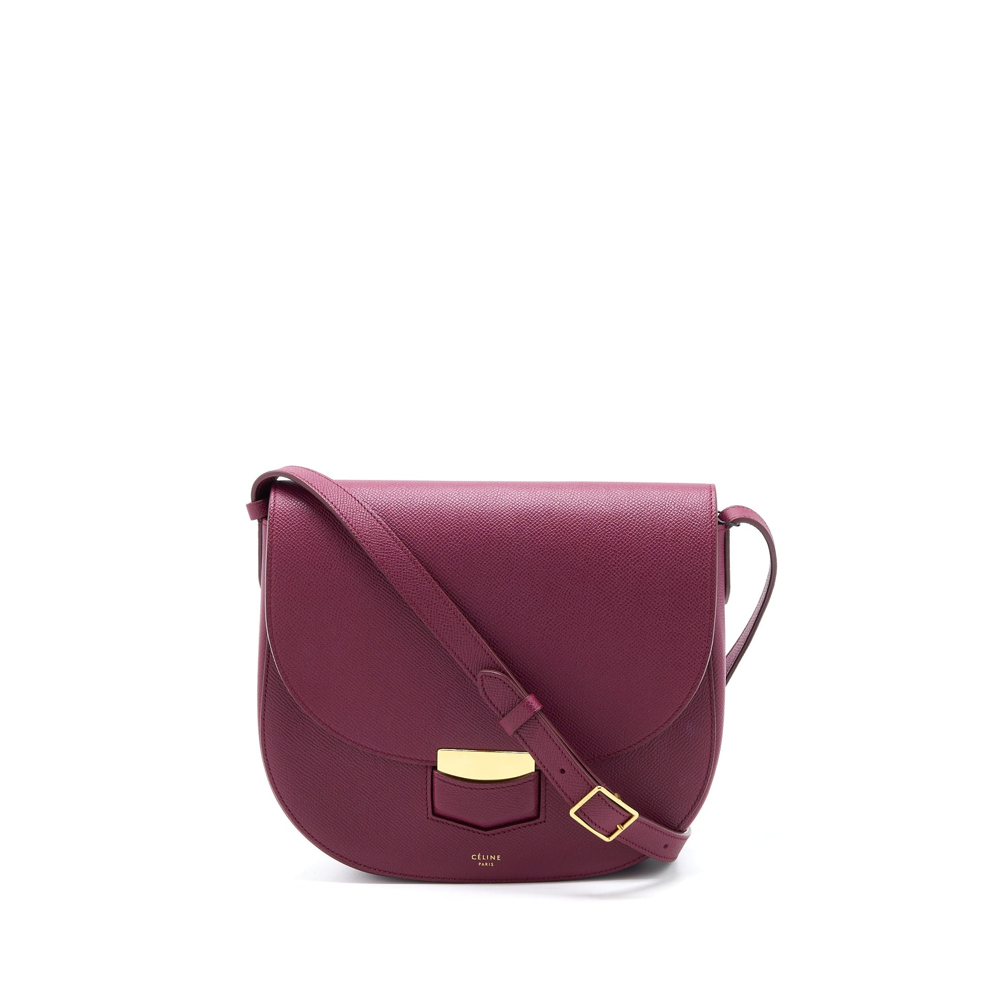 Celine Compact Trotteur Crossbody Purse Dark Purple Handbag Mini Crossbody Bag