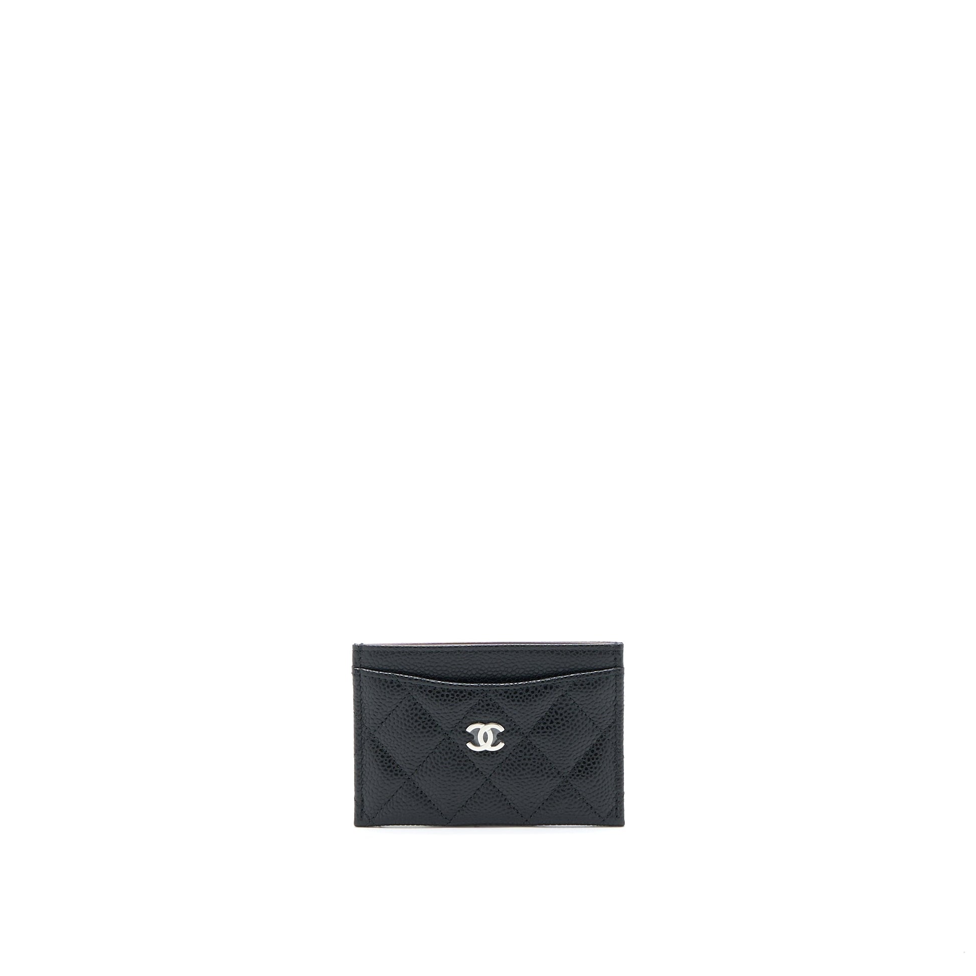 Chanel Classic Card Holder Caviar SHW Microchip Black Wallet Case