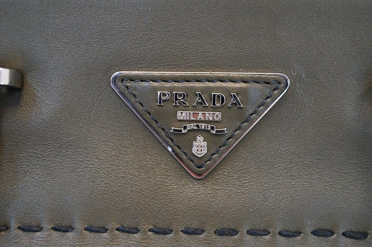 Prada City Calf Topstitched Twin Pocket Tote Bag Leather Calf Leather Medium Shoulder Bag