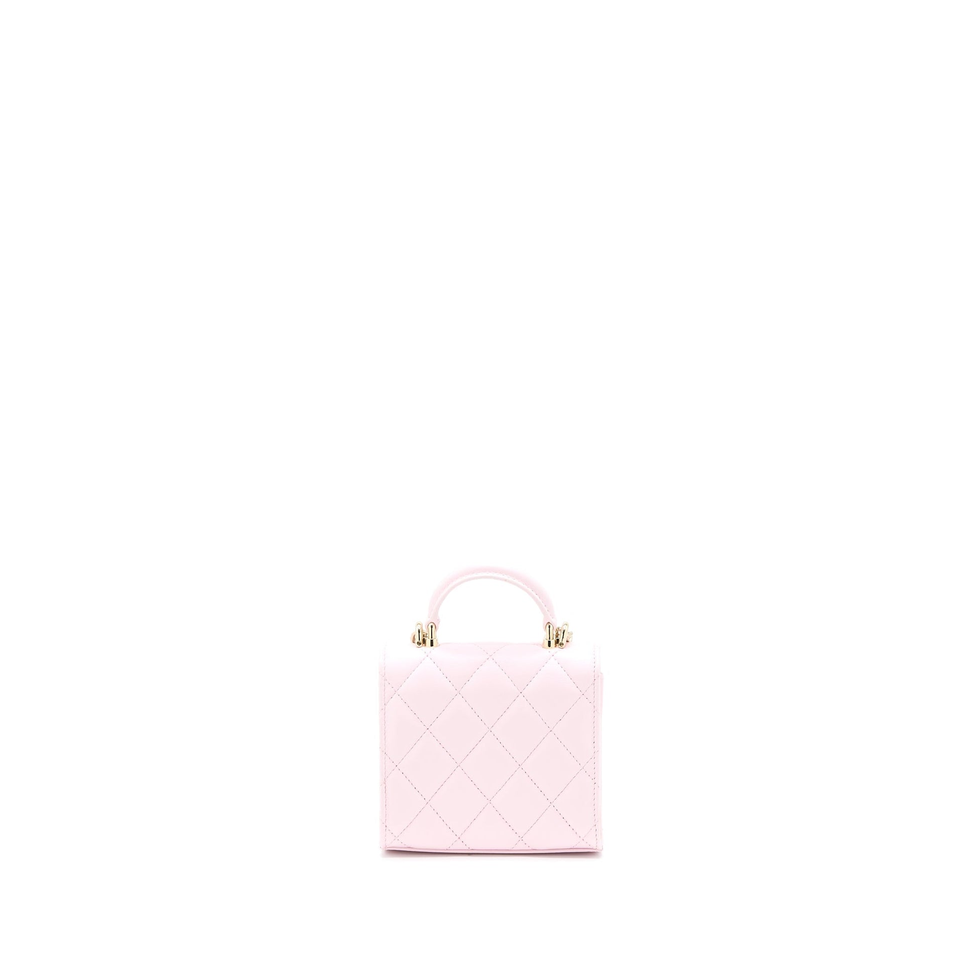 Chanel Top Handle Flap Lambskin Light LGHW Pink Shoulder Bag