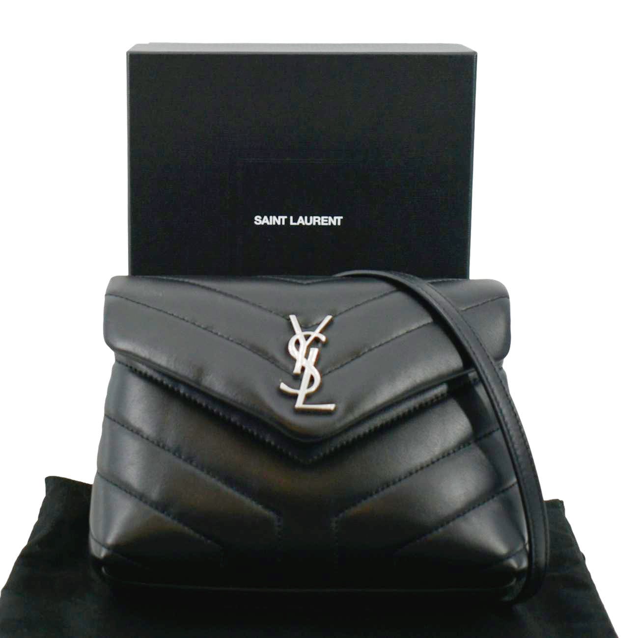 YSL Saint Laurent Yves Loulou Crossbody Bag Leather Quilted Black Loulou Toy 3