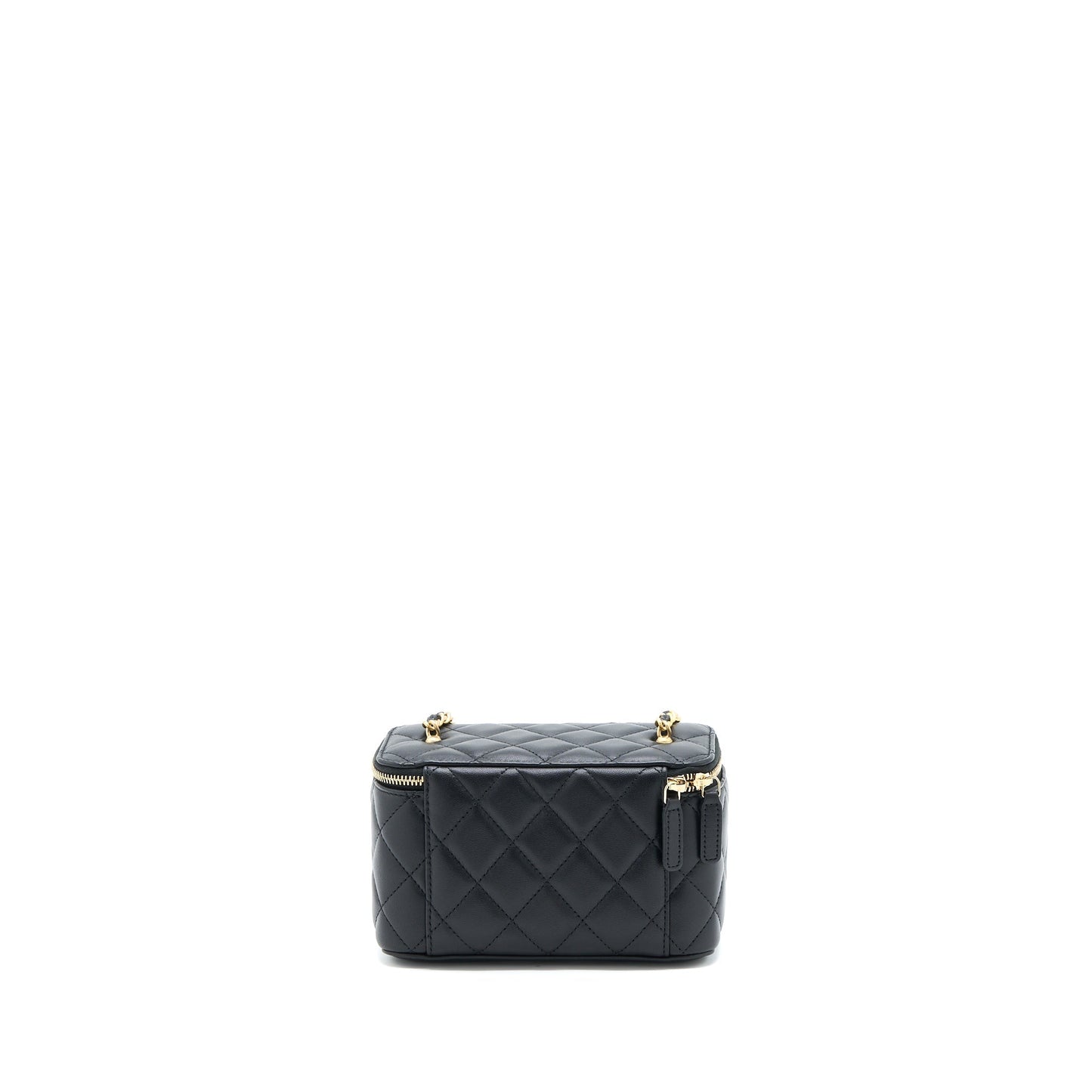 Chanel Pearl Crush Long Vanity Lambskin GHW Black Handbag 4